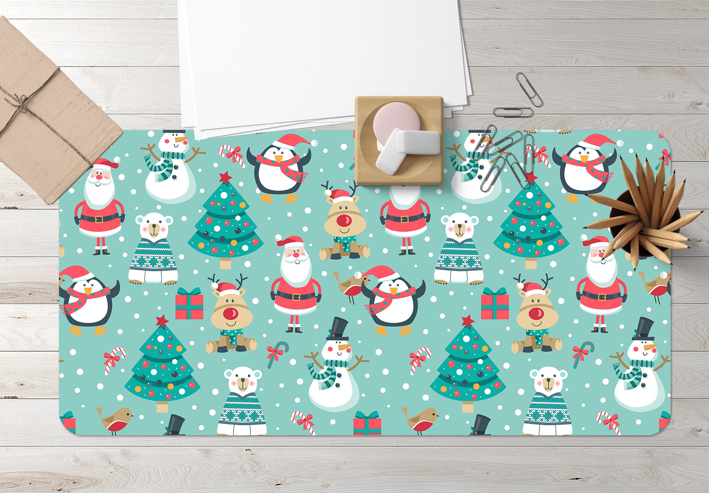 3D Santa Claus Pattern 51228 Christmas Desk Mat Xmas