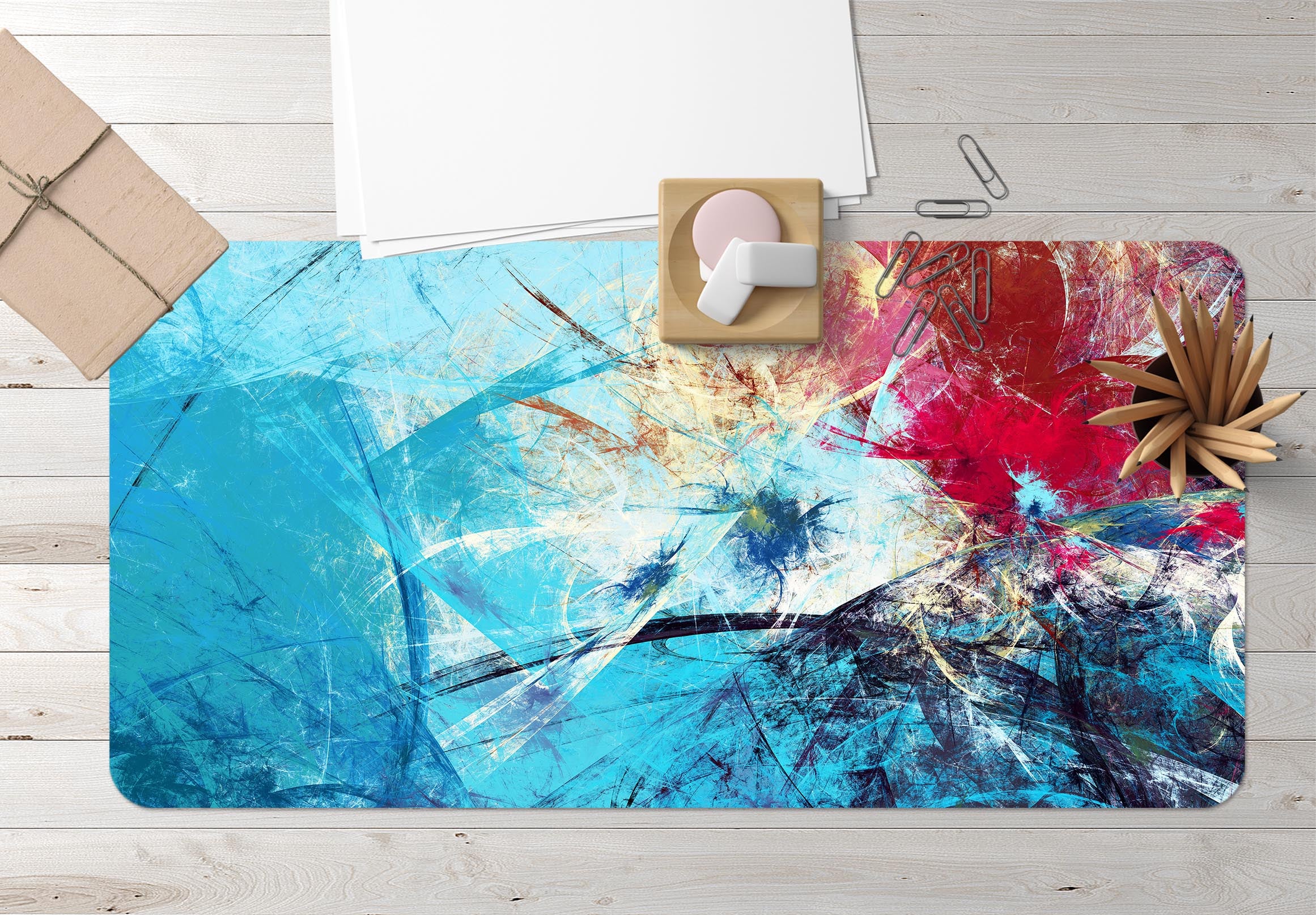 3D Color Lines 17192 Desk Mat