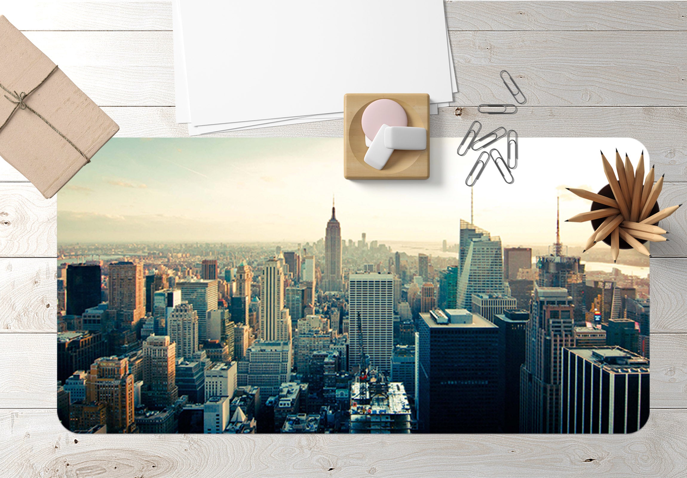 3D City Building 17076 Desk Mat