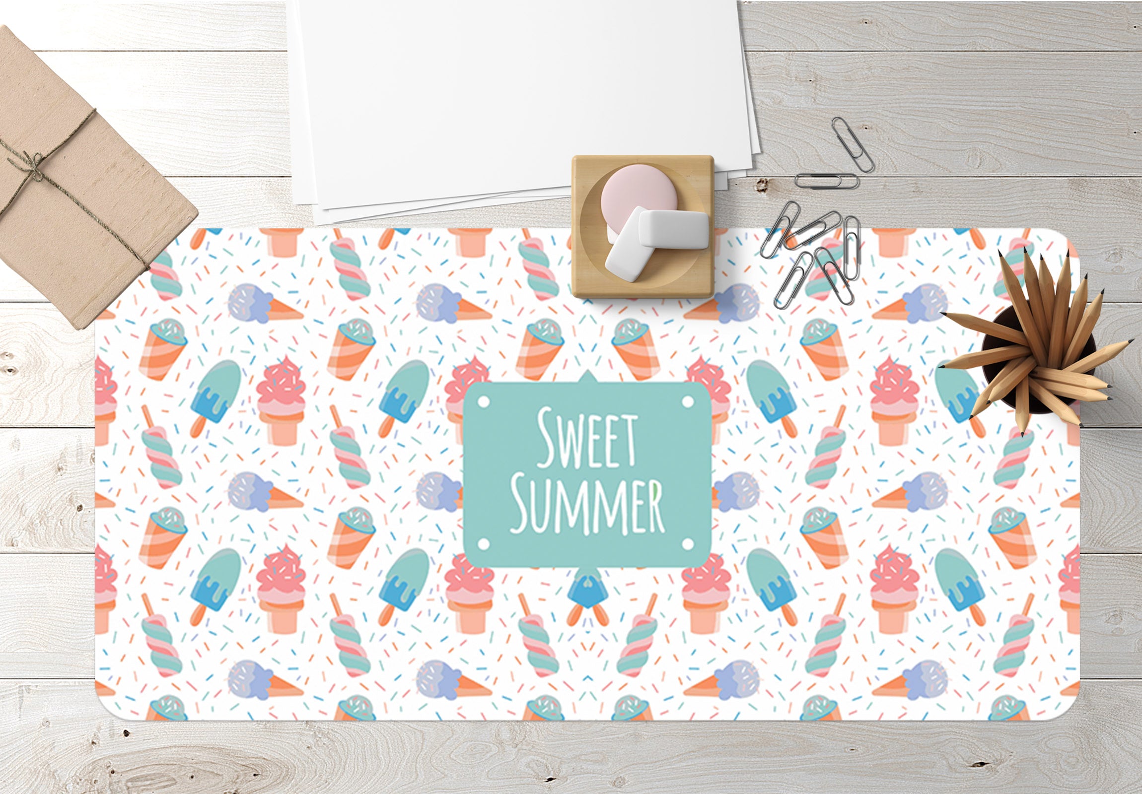 3D Ice Cream 17066 Desk Mat