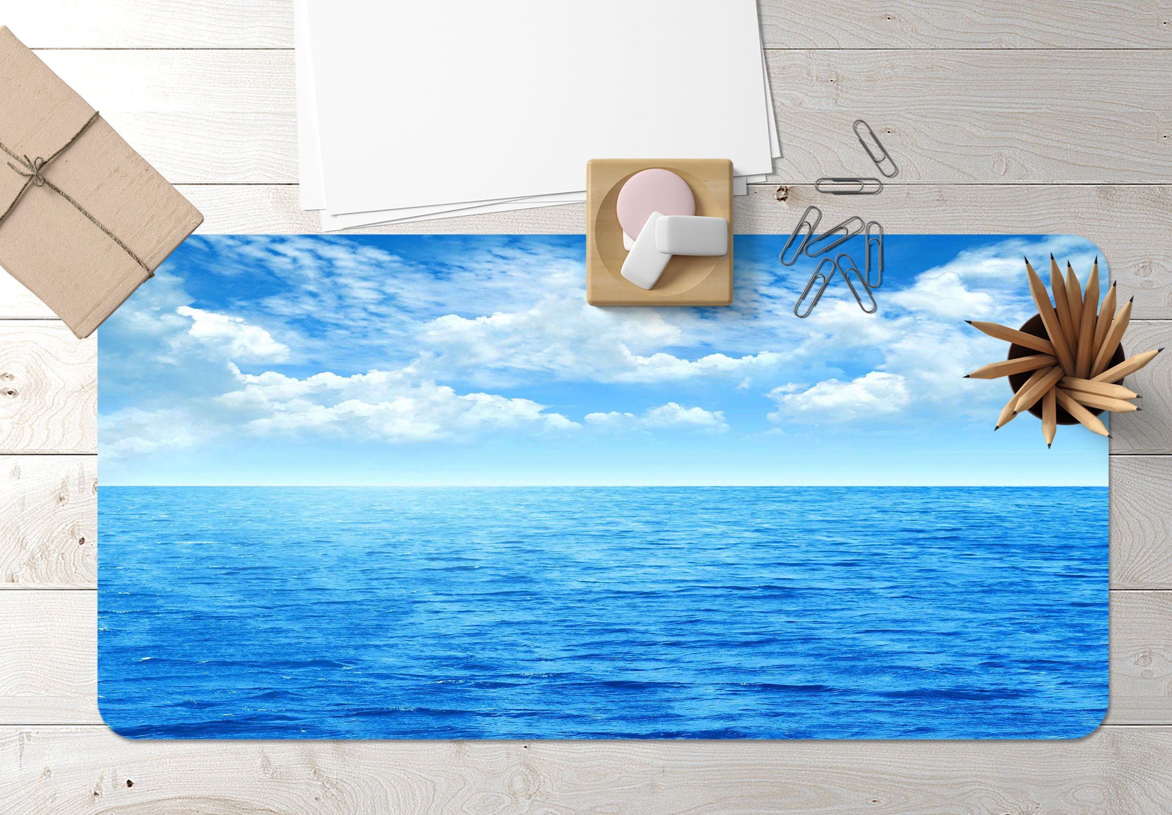 3D Sea Sky 028 Desk Mat Mat AJ Creativity Home