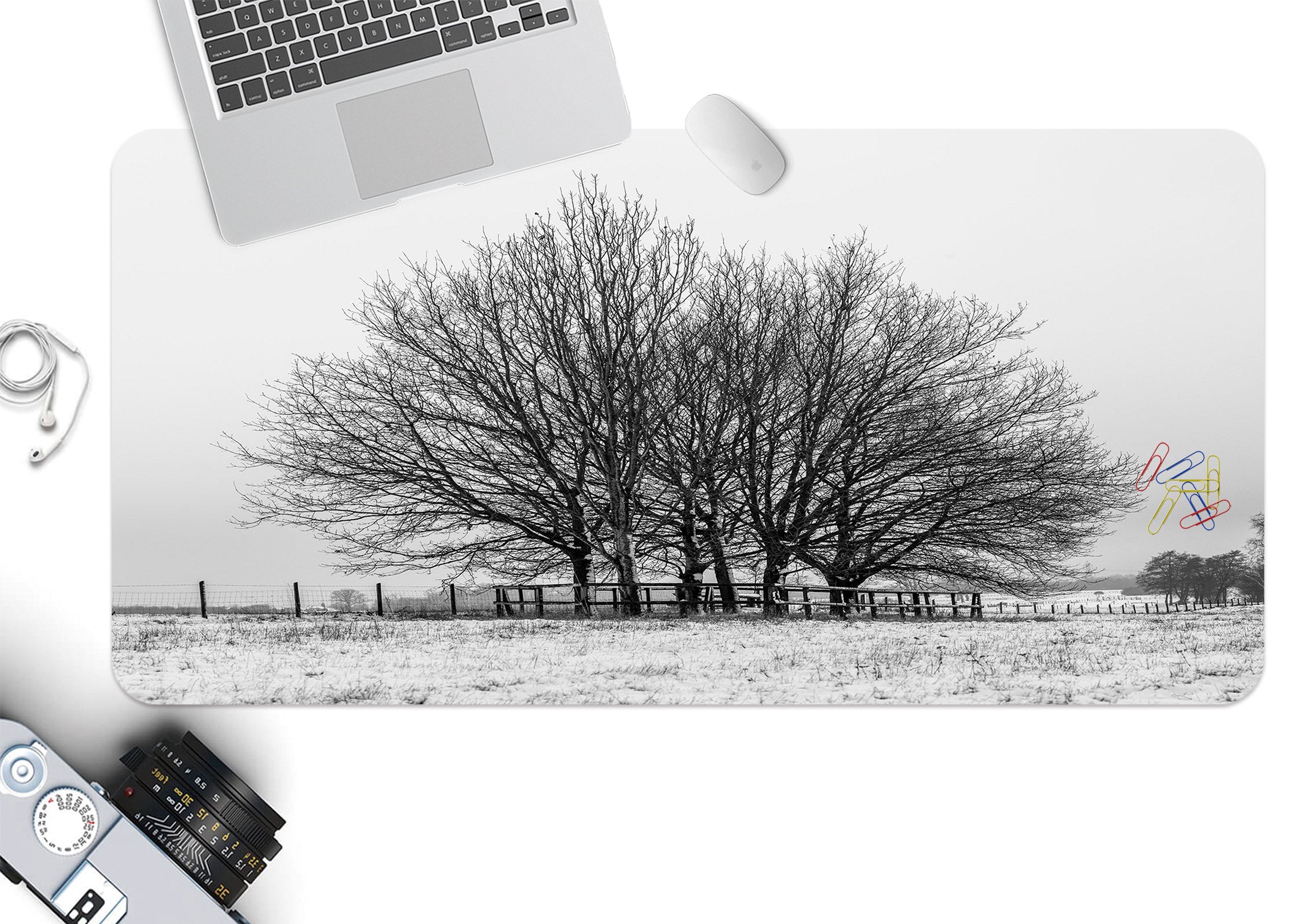 3D Dead Tree Snow 12429 Assaf Frank Desk Mat