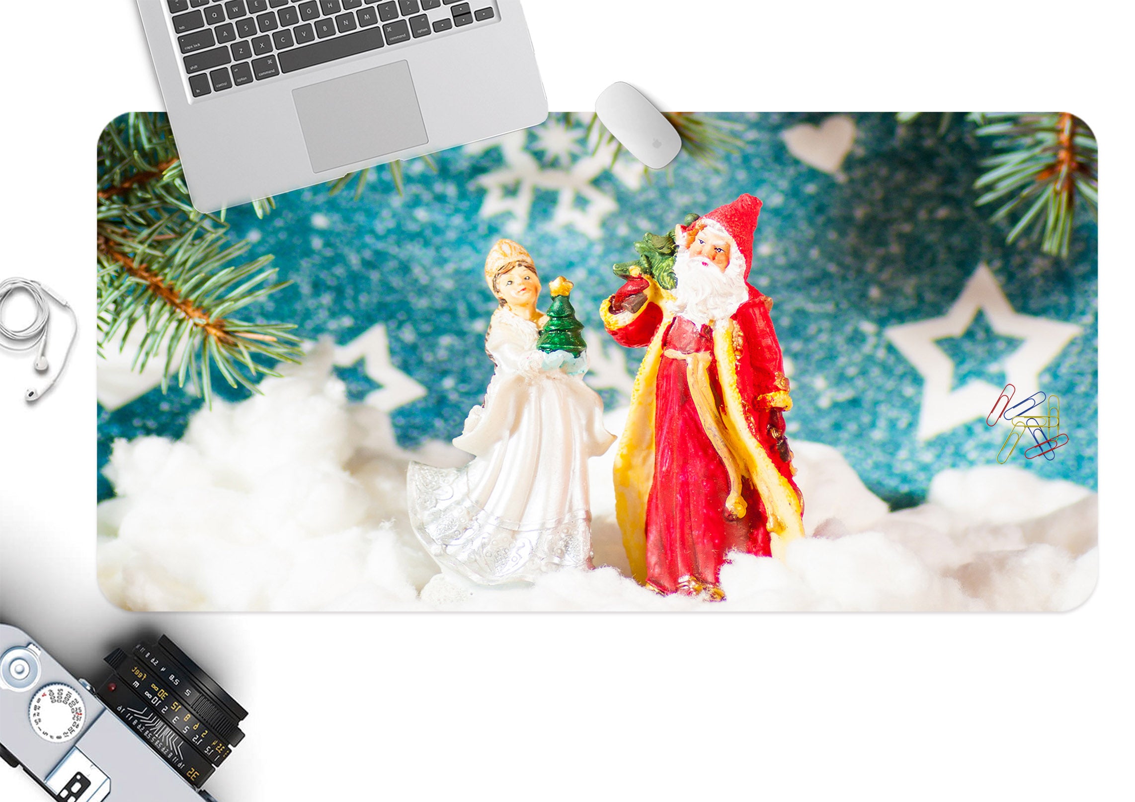 3D Santa Claus Ornaments 51220 Christmas Desk Mat Xmas