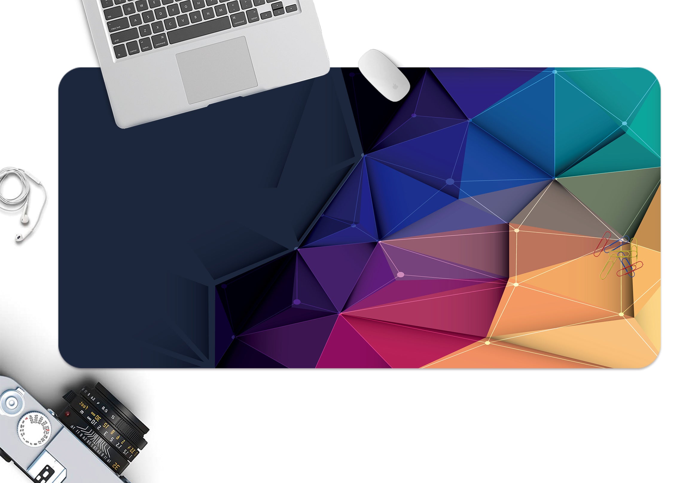 3D Colored Triangle 17180 Desk Mat