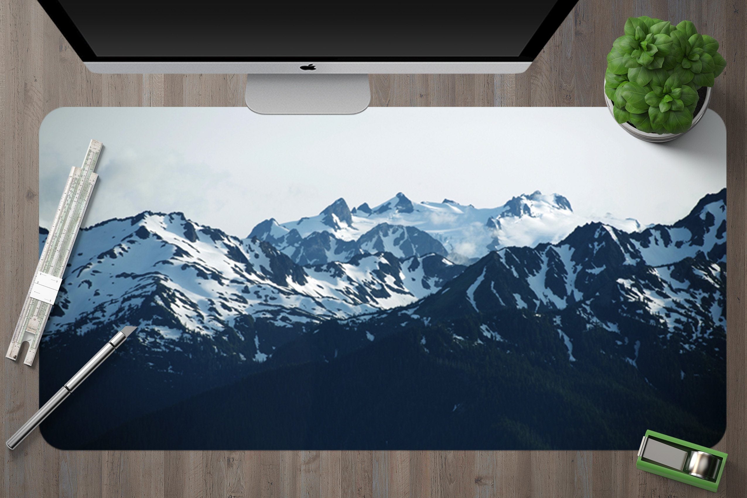 3D Snow Mountain 010 Desk Mat Mat AJ Creativity Home