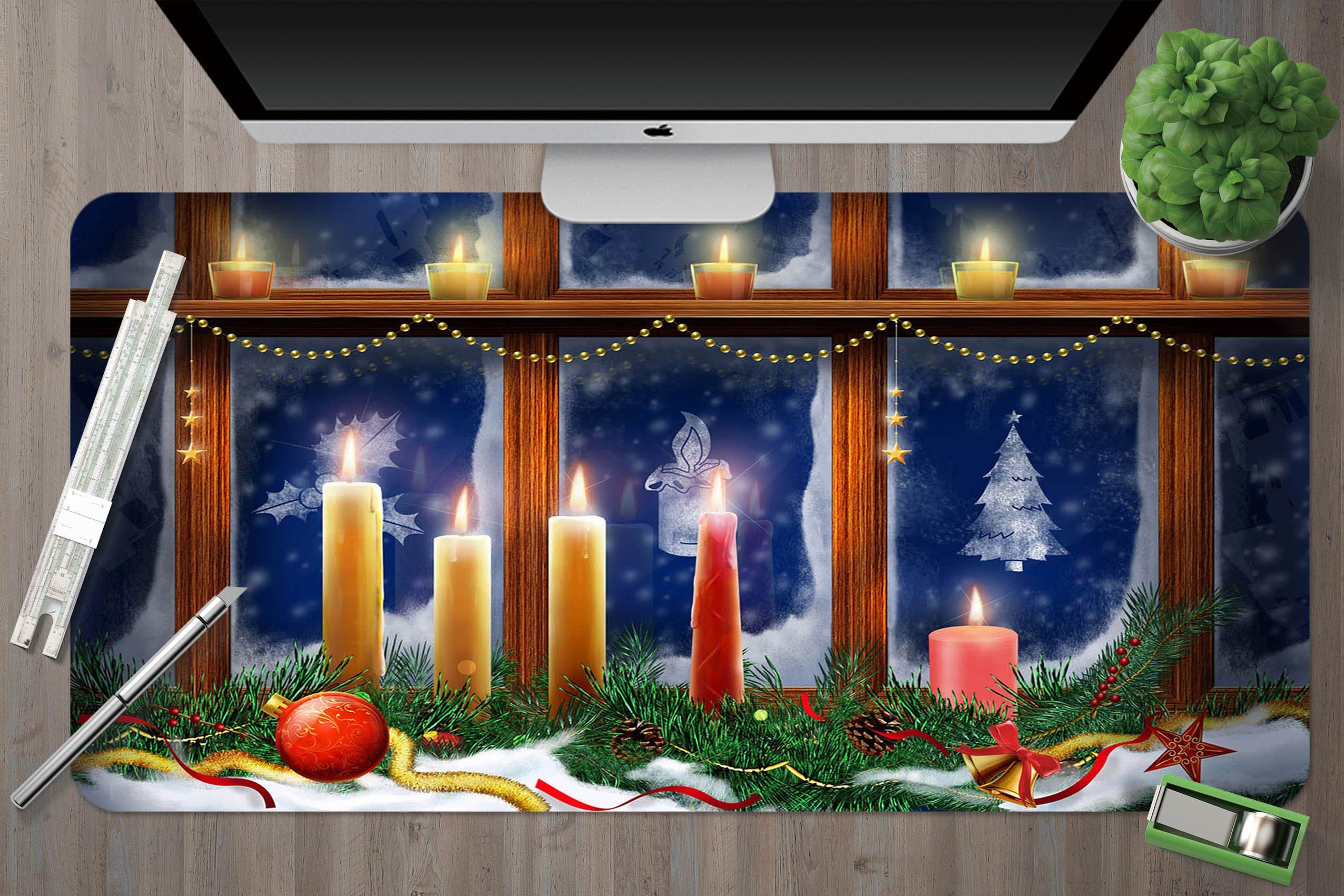 3D Window Candle 012 Desk Mat Mat AJ Creativity Home