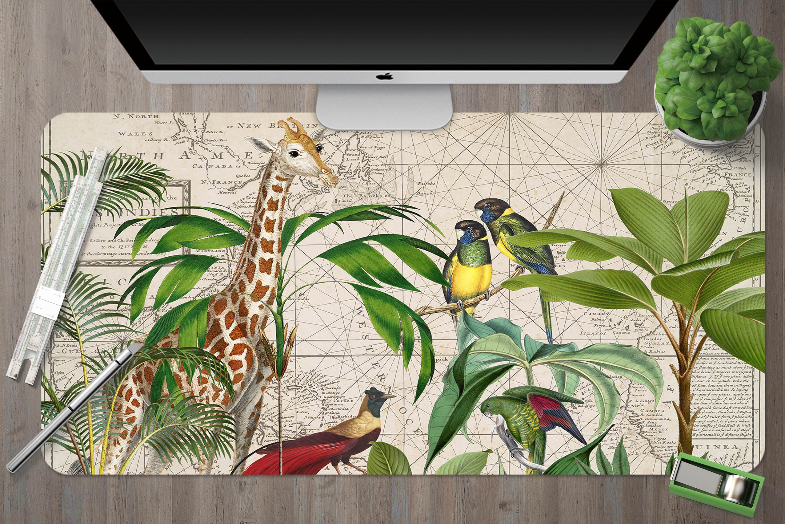 3D Animal Giraffe 5246 Andrea Haase Desk Mat