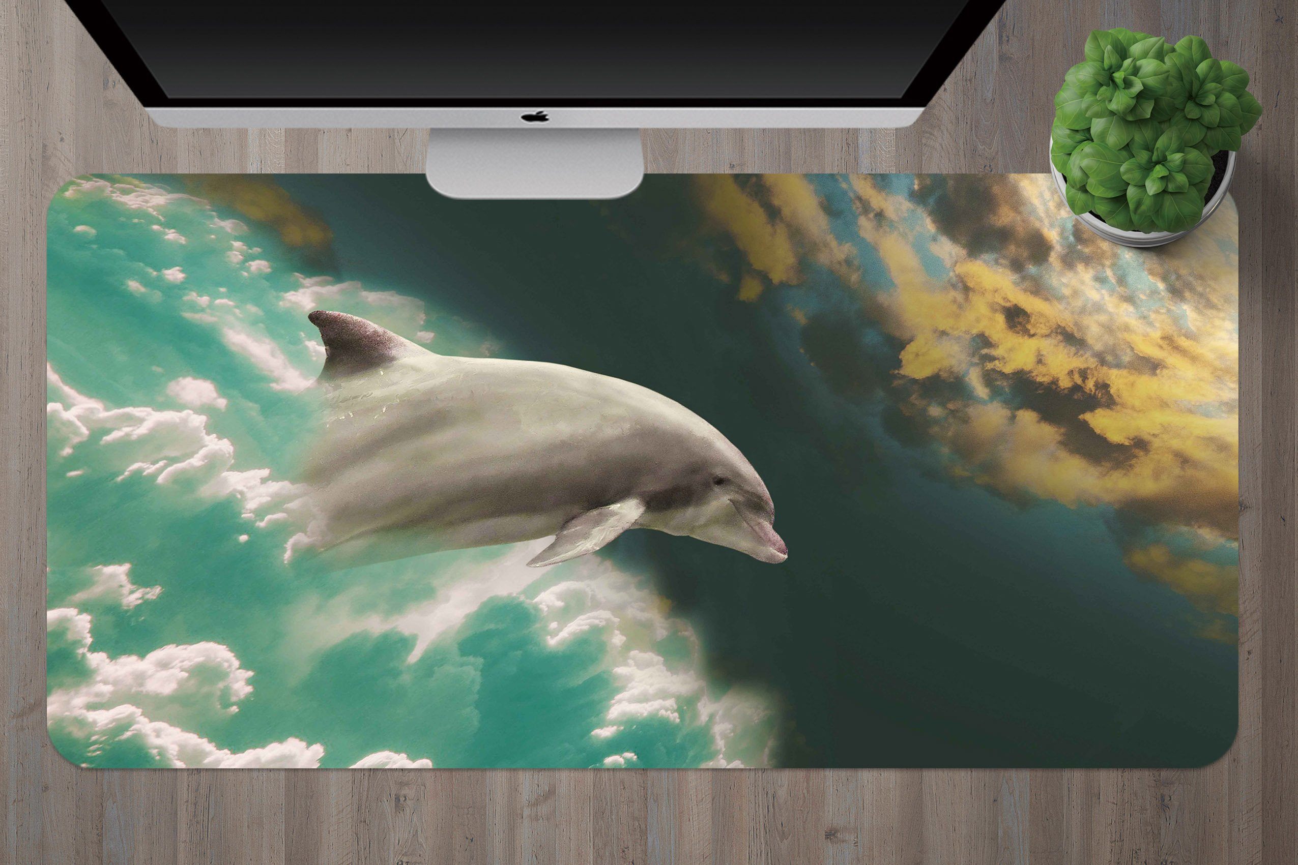 3D Dolphin Jumping 143 Desk Mat Mat AJ Creativity Home