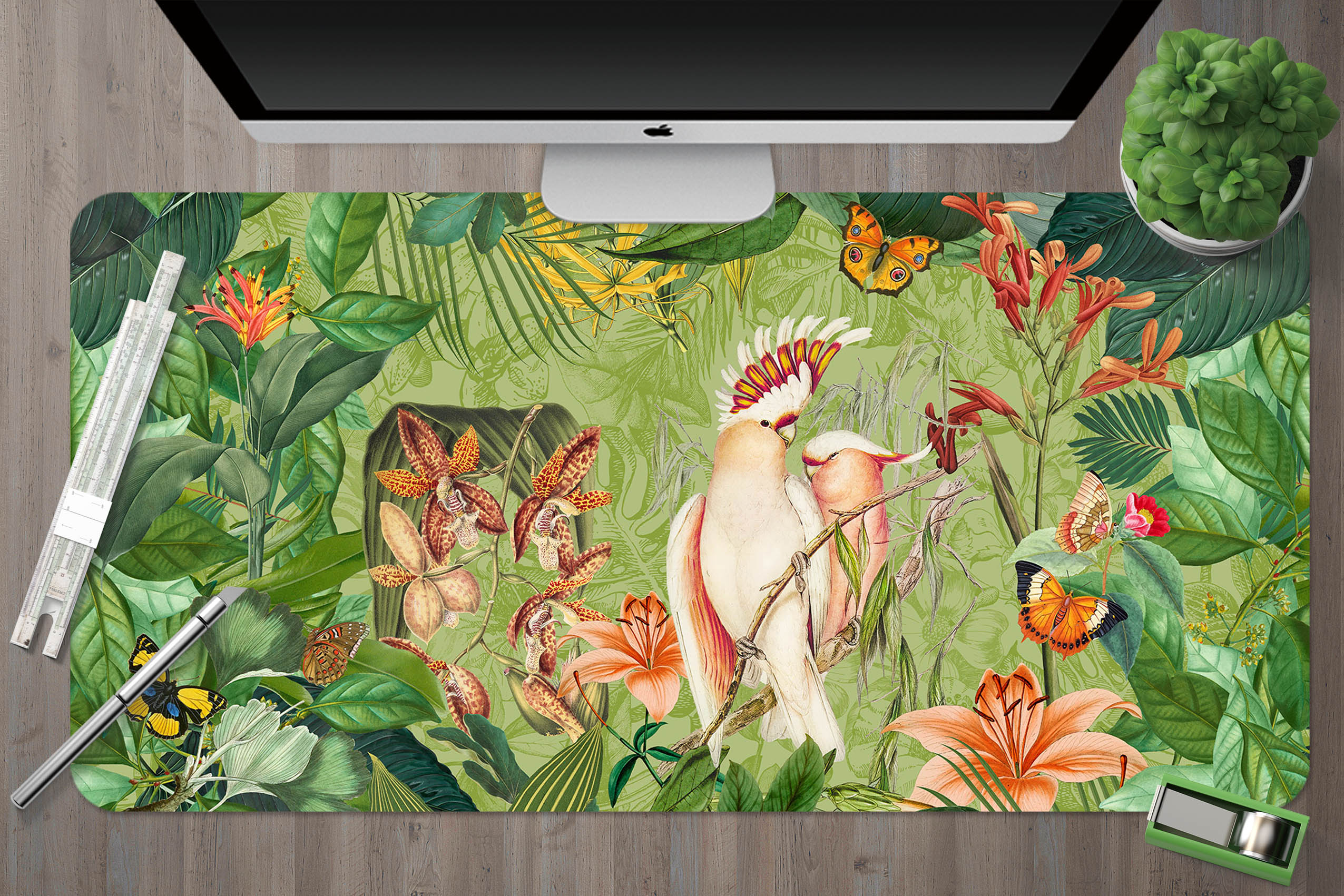 3D Parrot Butterfly 989 Andrea Haase Desk Mat