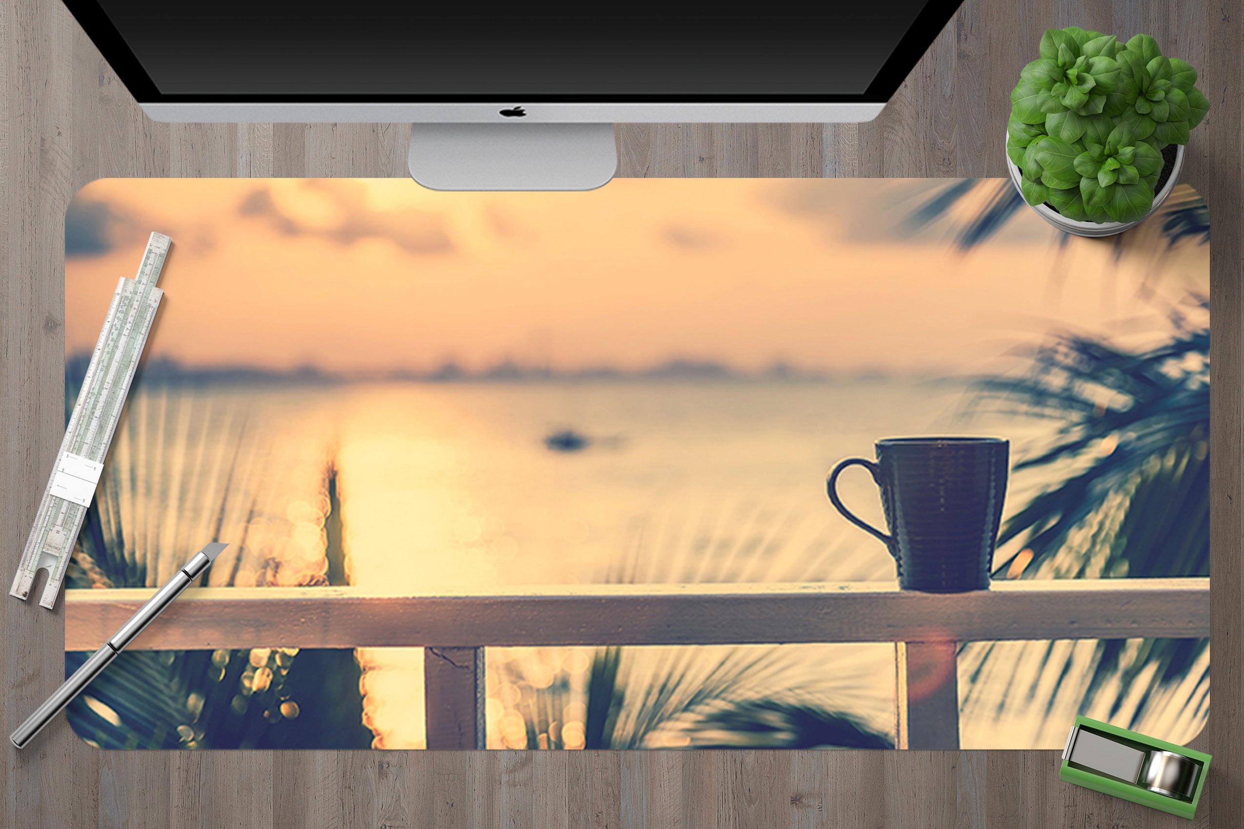 3D Seaside Corridor 17028 Desk Mat