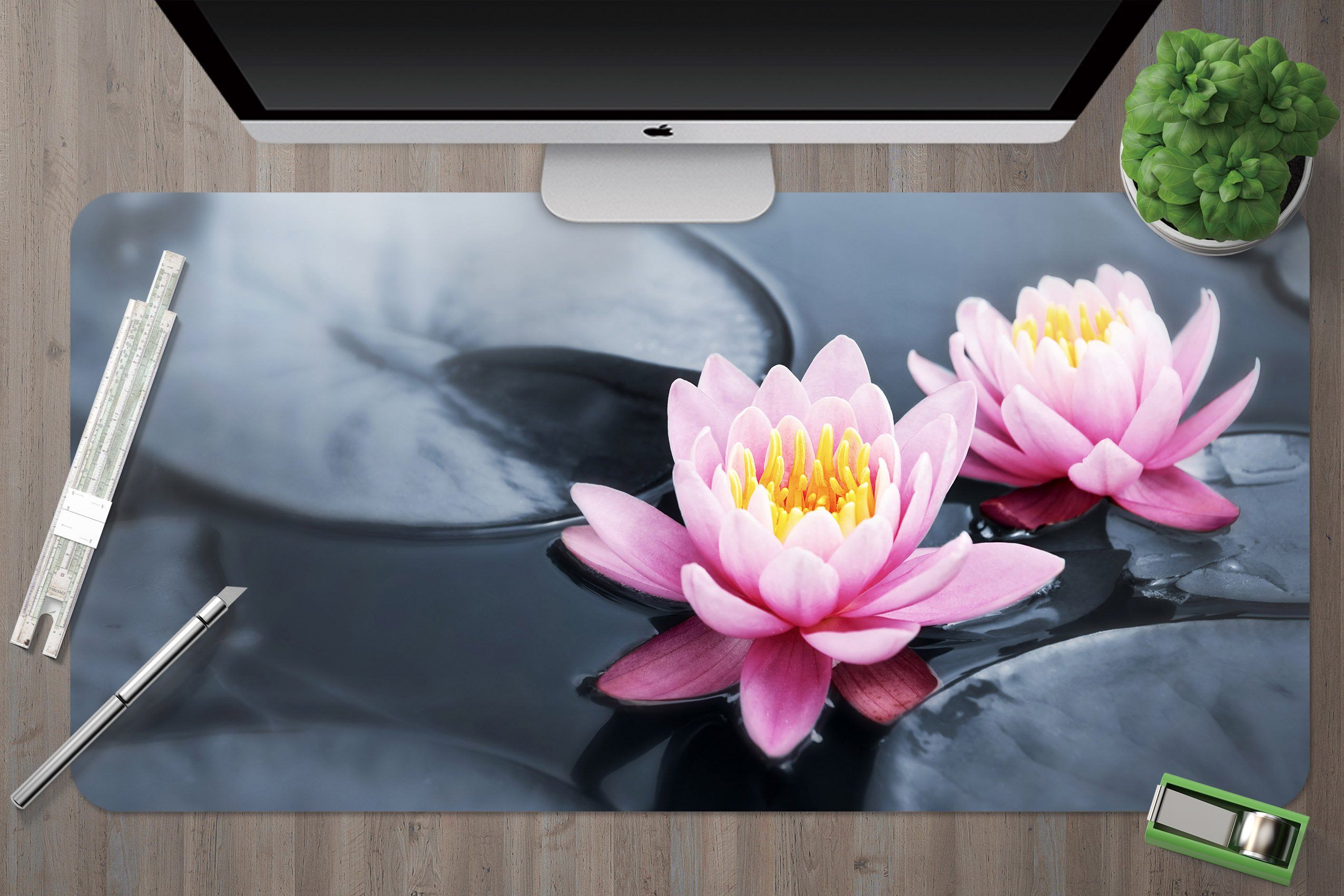3D Beautiful Lotus 181 Desk Mat Mat AJ Creativity Home