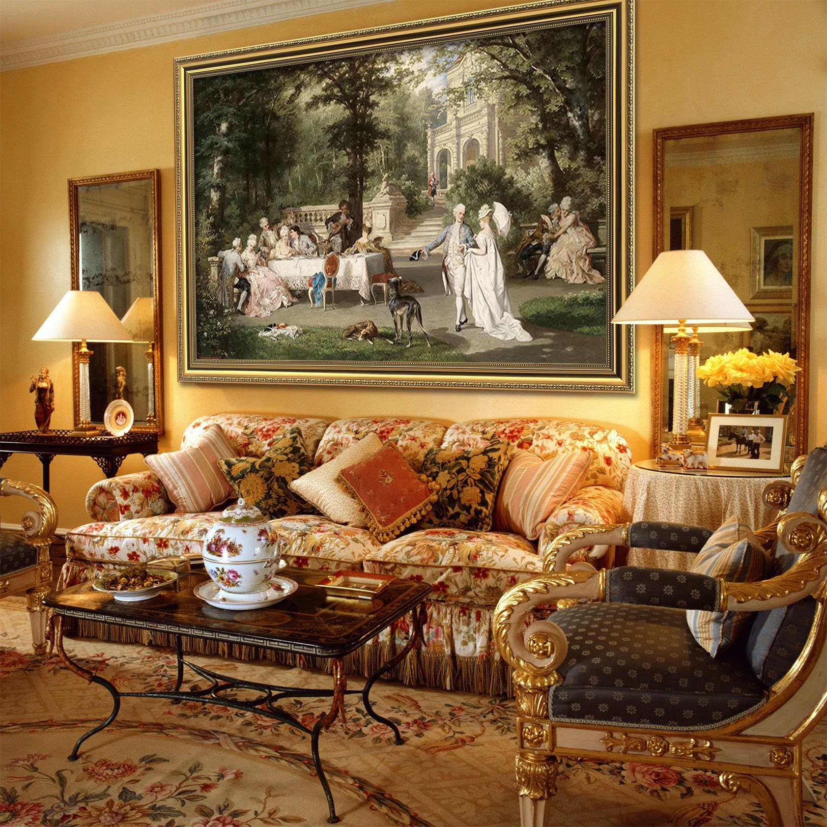 3D Relaxing Afternoon Tea 148 Fake Framed Print Painting Wallpaper AJ Creativity Home