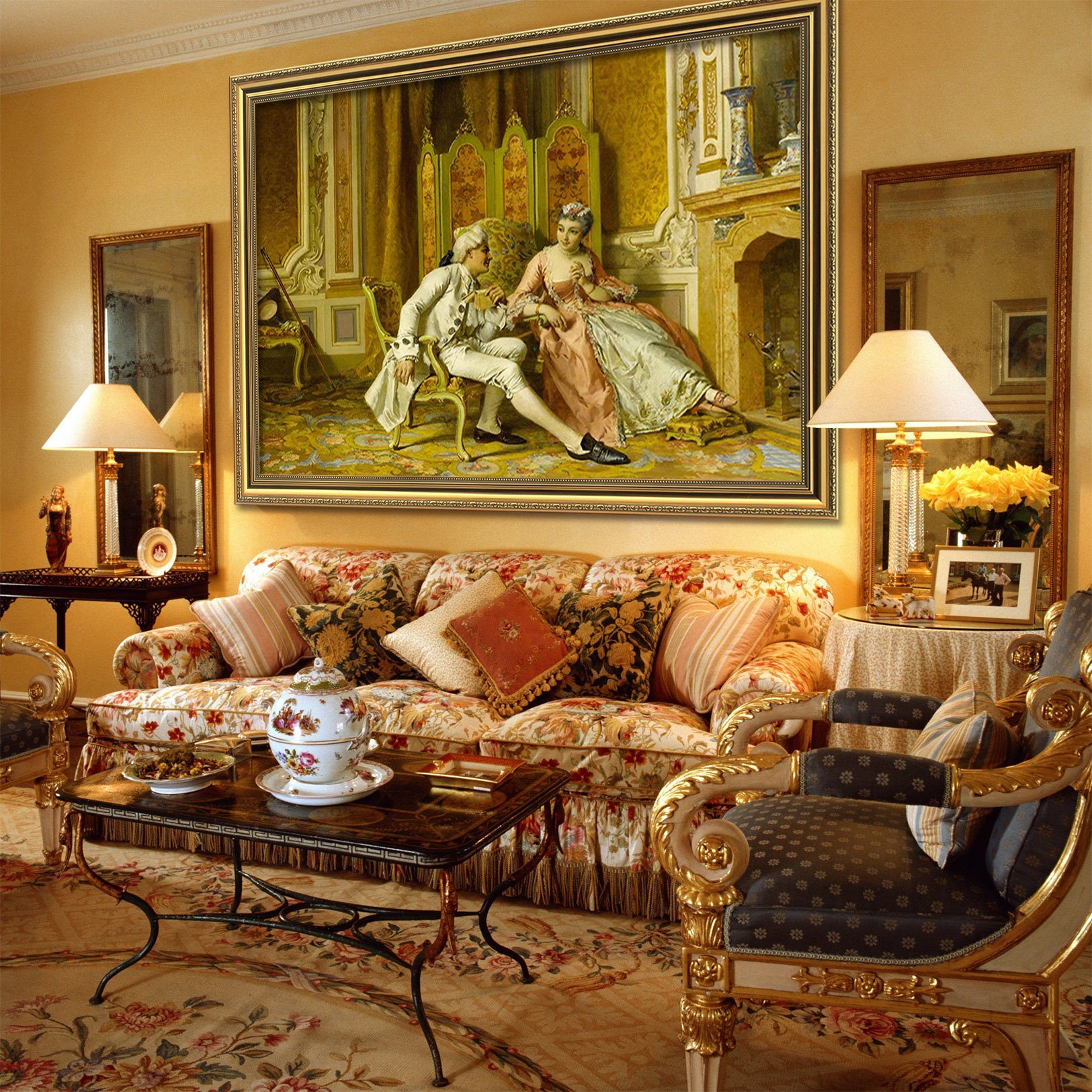 3D Couples Look 140 Fake Framed Print Painting Wallpaper AJ Creativity Home