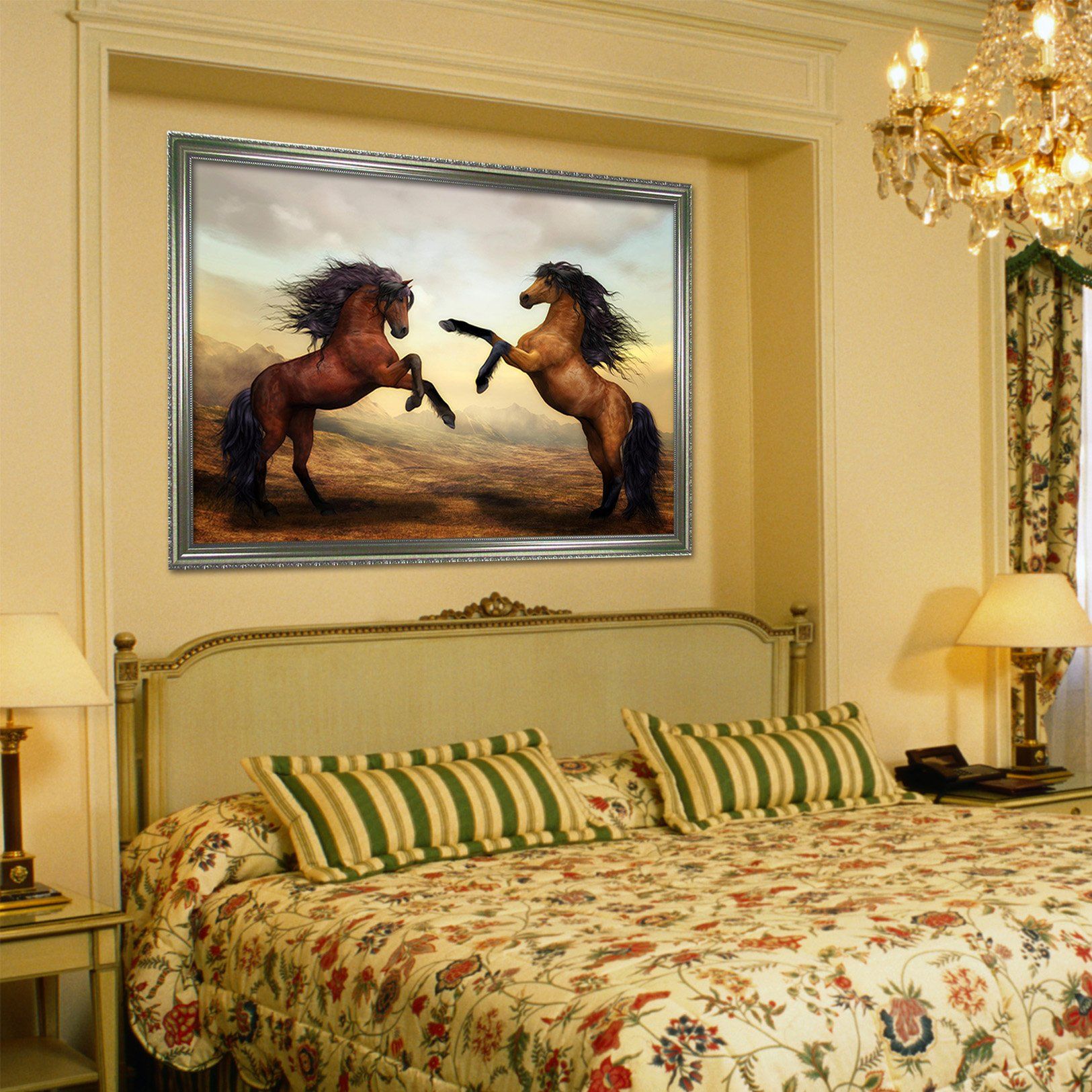 3D Struggle Horse 122 Fake Framed Print Painting Wallpaper AJ Creativity Home