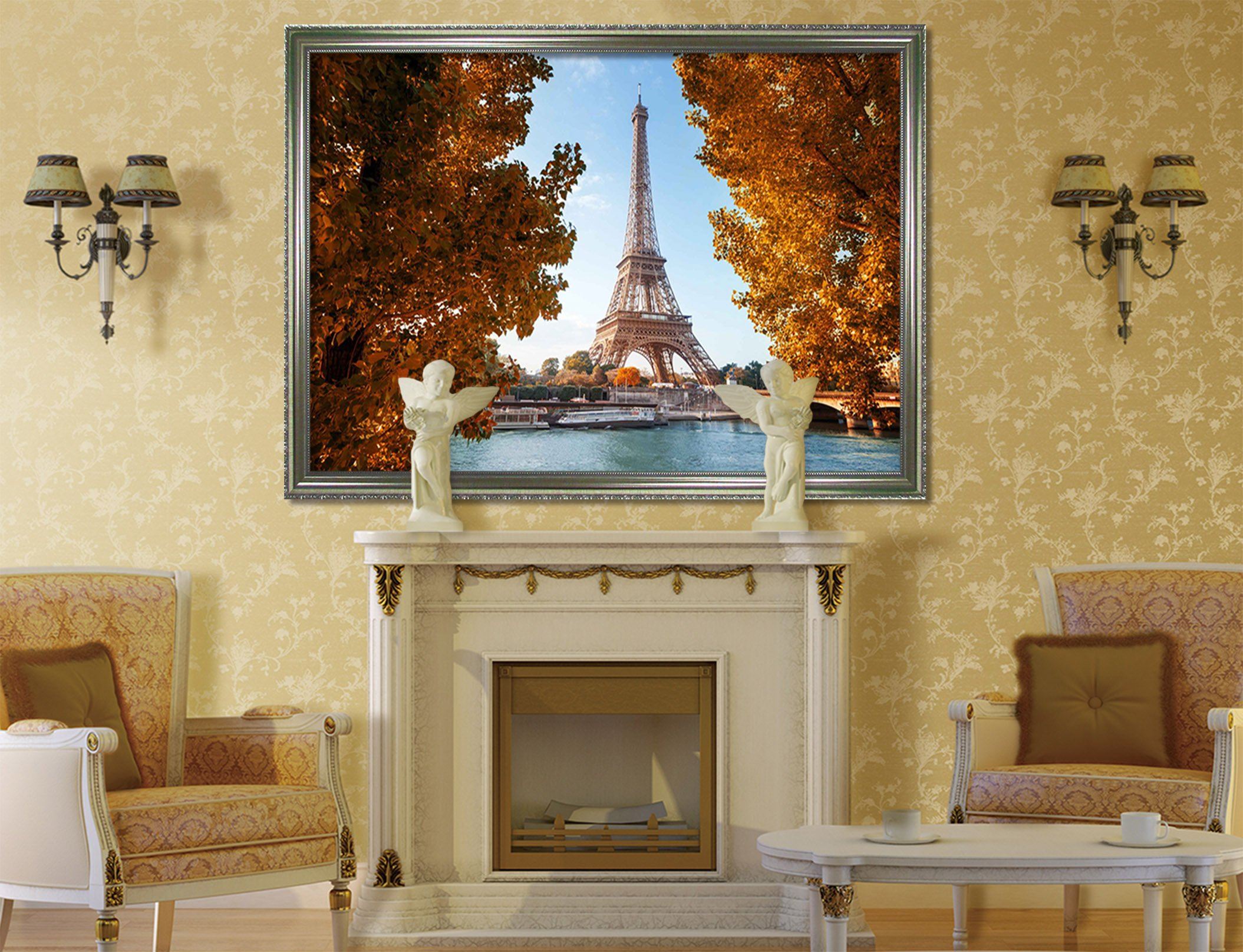3D Remote Tower 185 Fake Framed Print Painting Wallpaper AJ Creativity Home