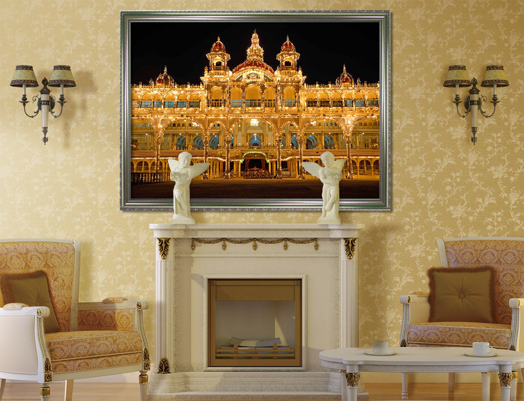 3D Beautiful Castle 100 Fake Framed Print Painting Wallpaper AJ Creativity Home