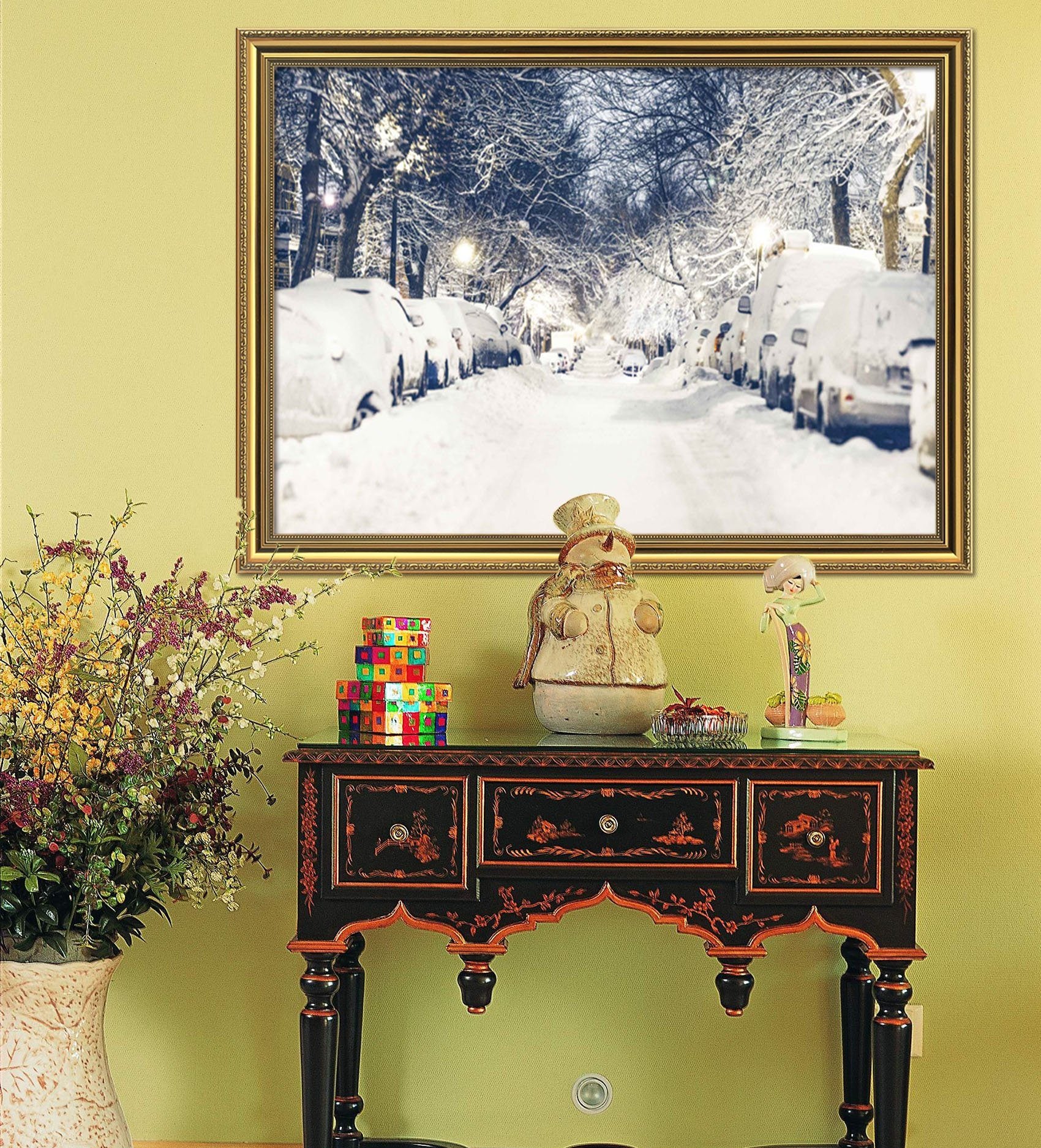 3D Snow Cover 025 Fake Framed Print Painting Wallpaper AJ Creativity Home