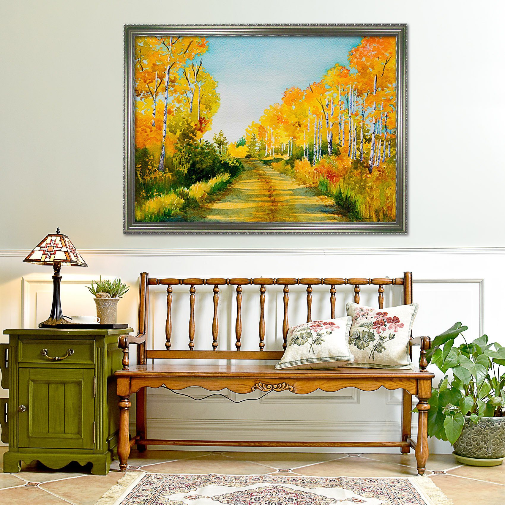 3D Country Road 167 Fake Framed Print Painting Wallpaper AJ Creativity Home