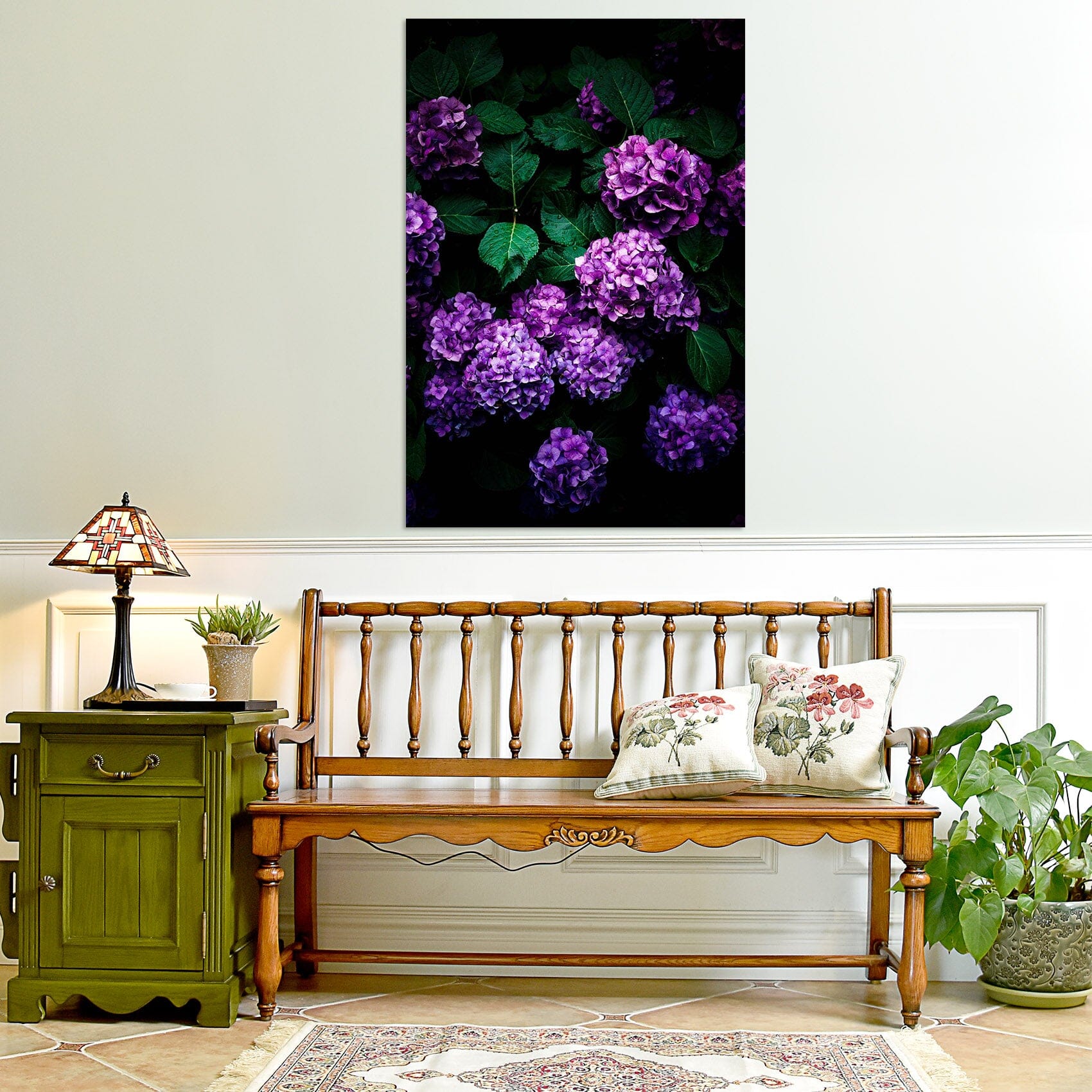 3D Purple Flower Cluster 002 Noirblanc777 Wall Sticker Wallpaper AJ Wallpaper 2
