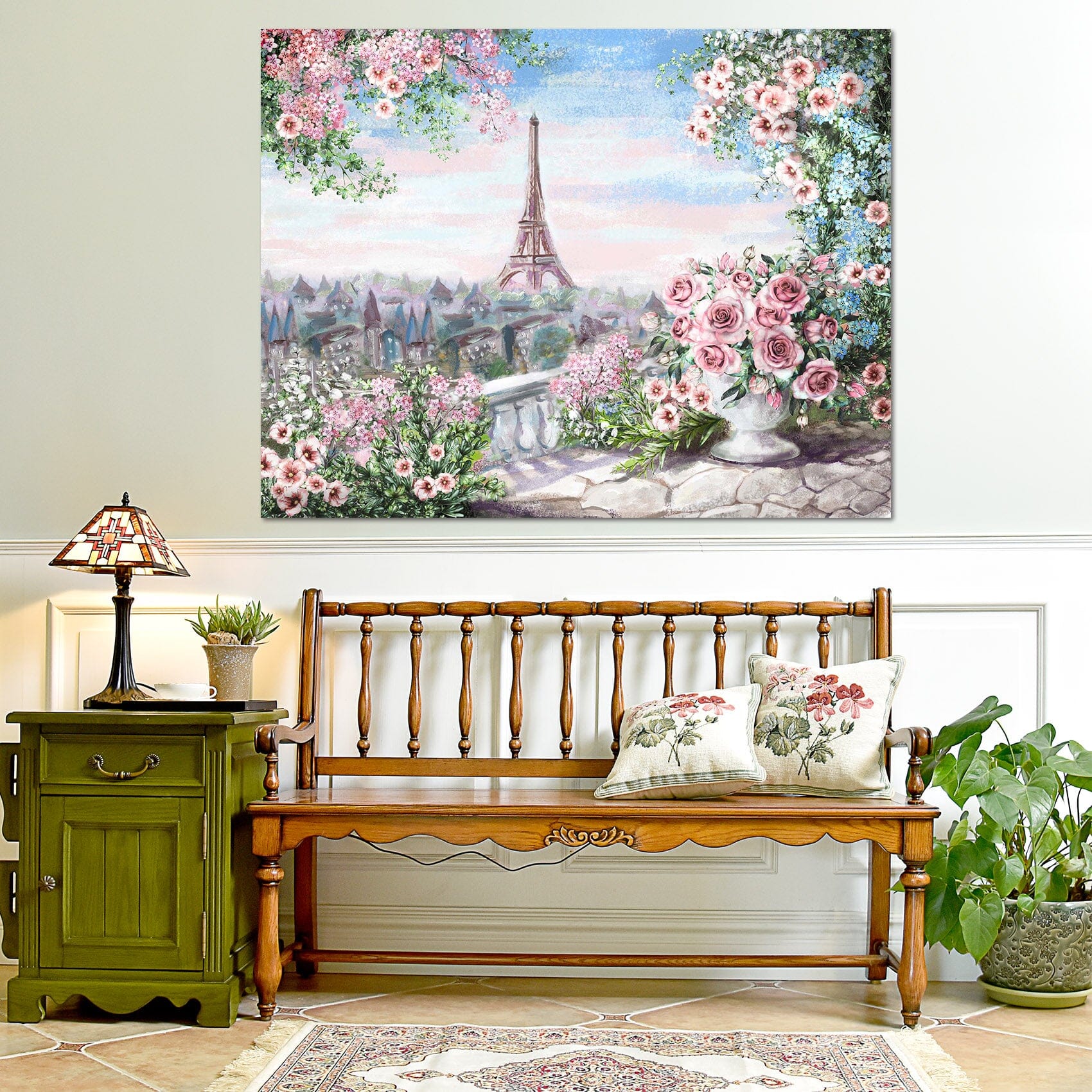 3D Eiffel Tower Rose 1038 Wall Sticker Wallpaper AJ Wallpaper 2