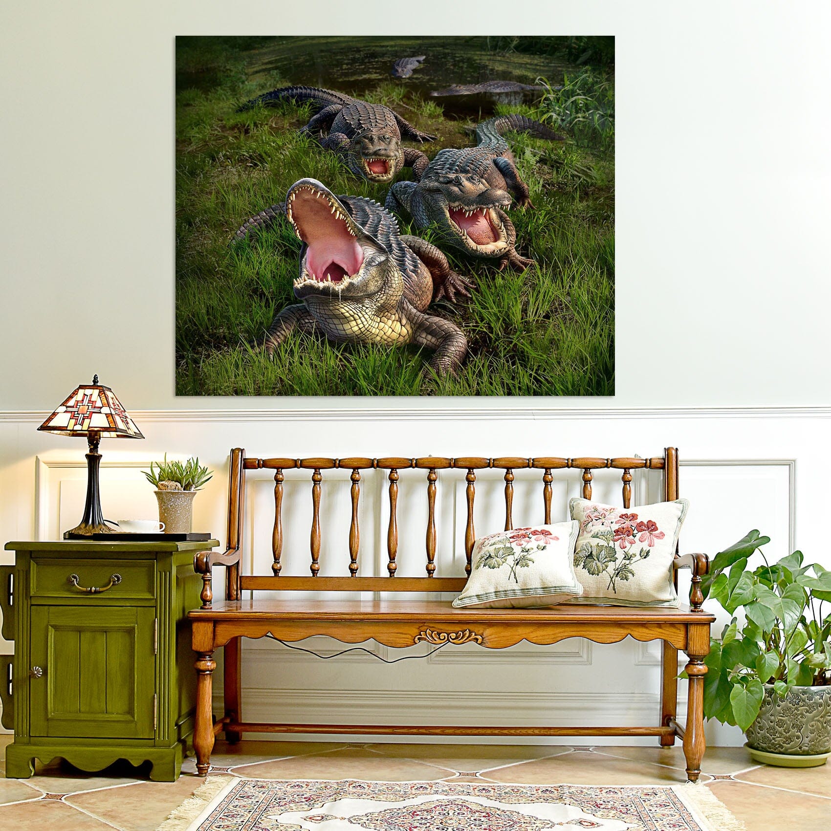 3D Fierce Crocodile 011 Jerry LoFaro Wall Sticker Wallpaper AJ Wallpaper 2