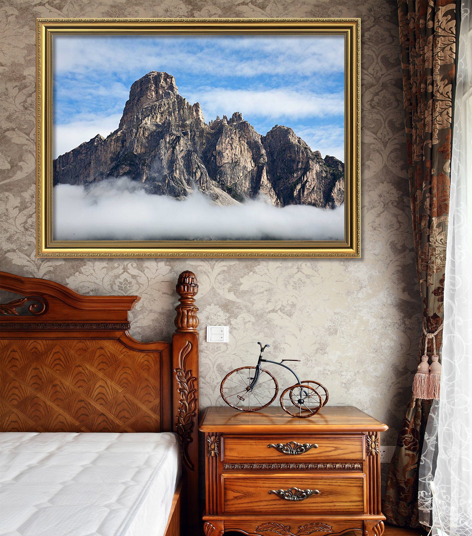 3D Dangerous Peaks 074 Fake Framed Print Painting Wallpaper AJ Creativity Home