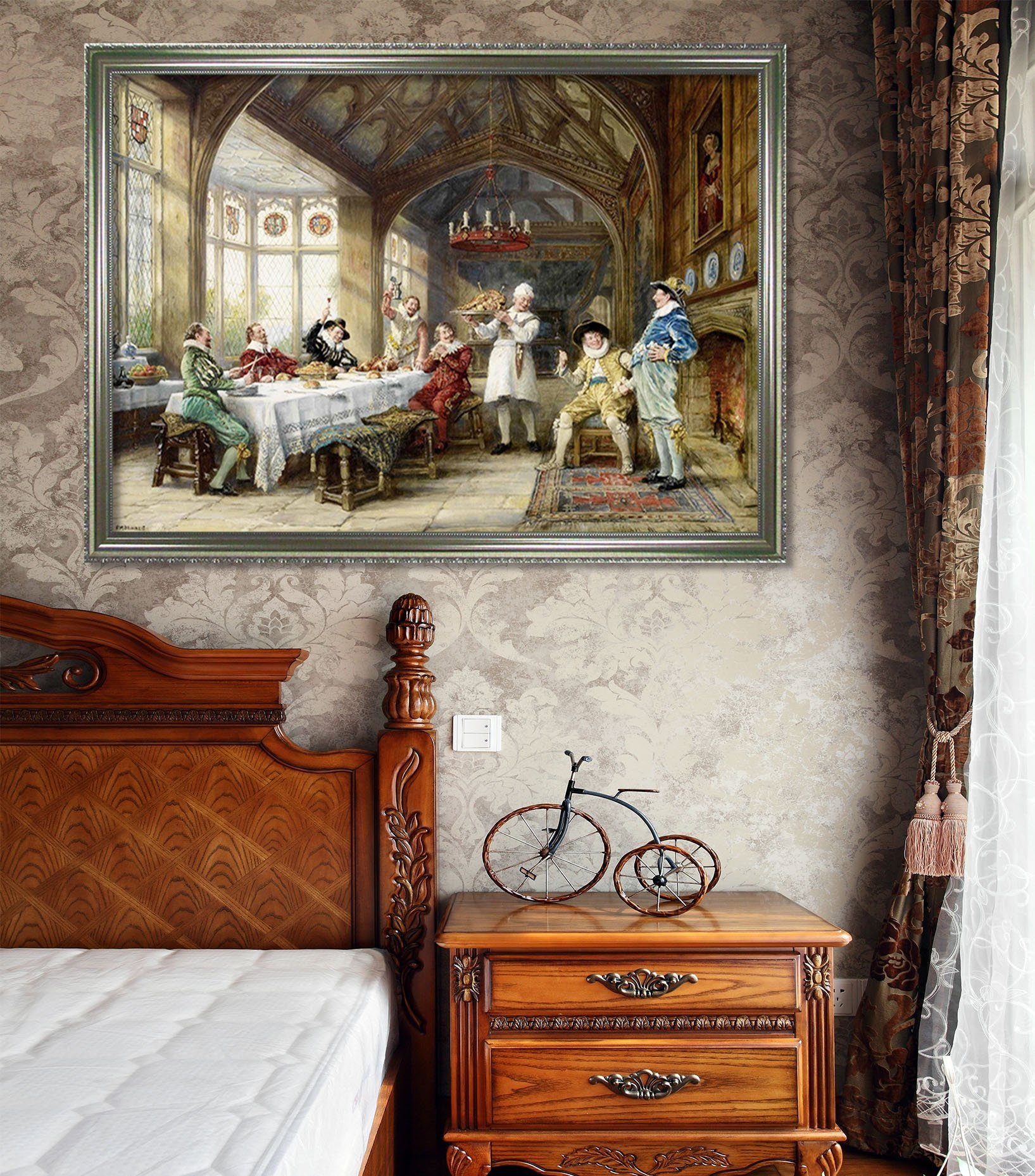 3D Great Meal 033 Fake Framed Print Painting Wallpaper AJ Creativity Home