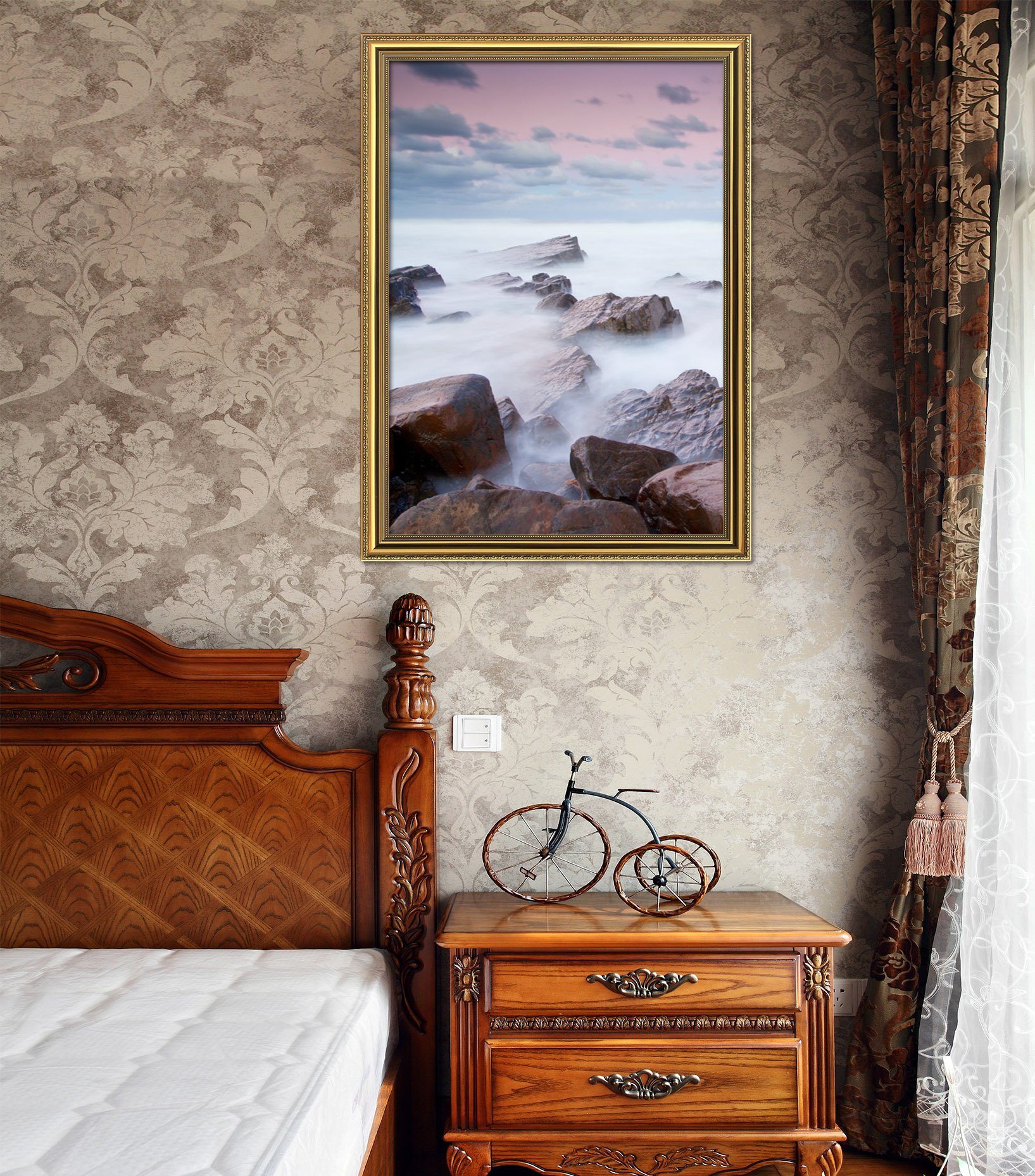 3D Beautiful Cloud 040 Fake Framed Print Painting Wallpaper AJ Creativity Home