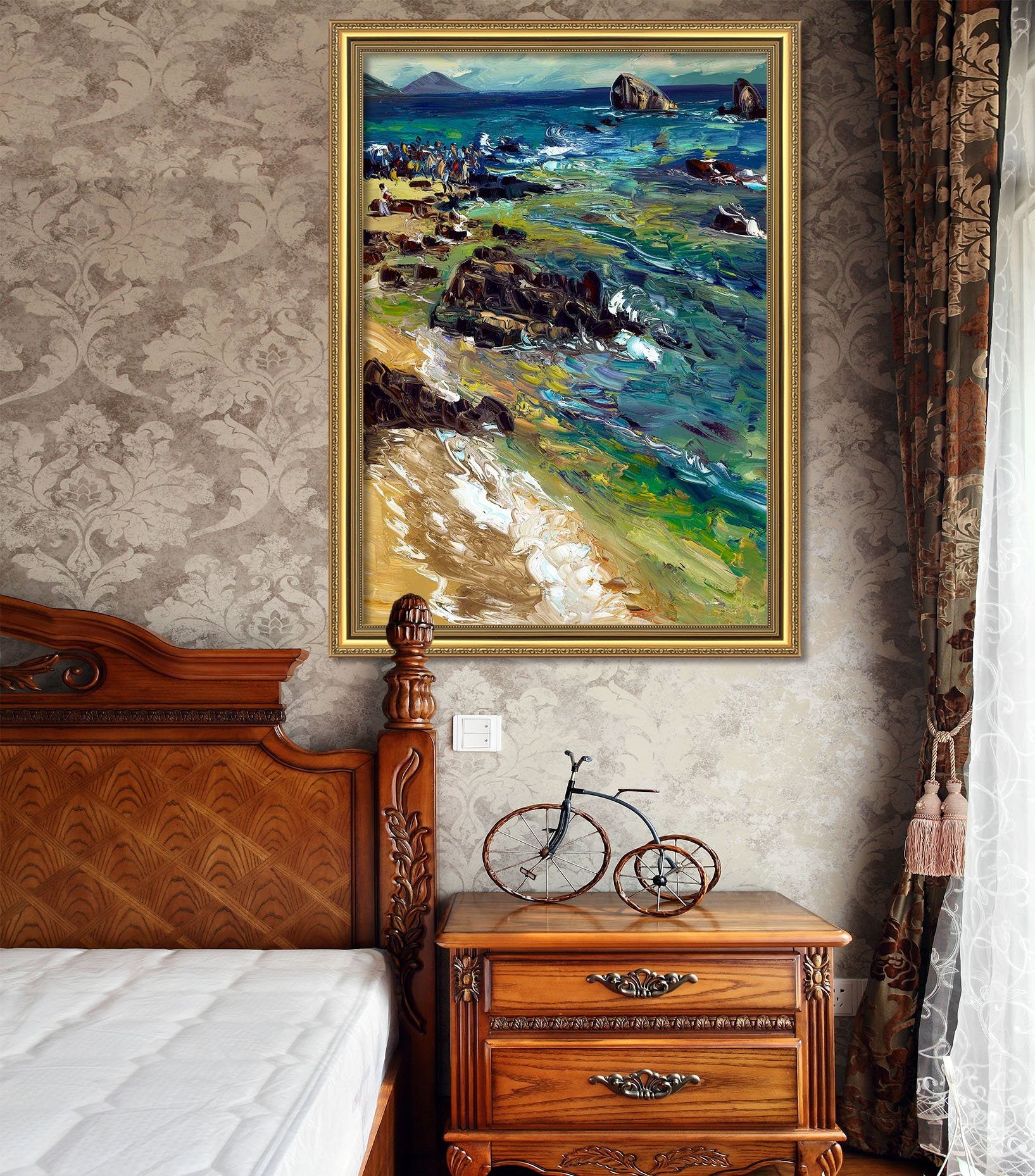 3D Shore Soil 133 Fake Framed Print Painting Wallpaper AJ Creativity Home