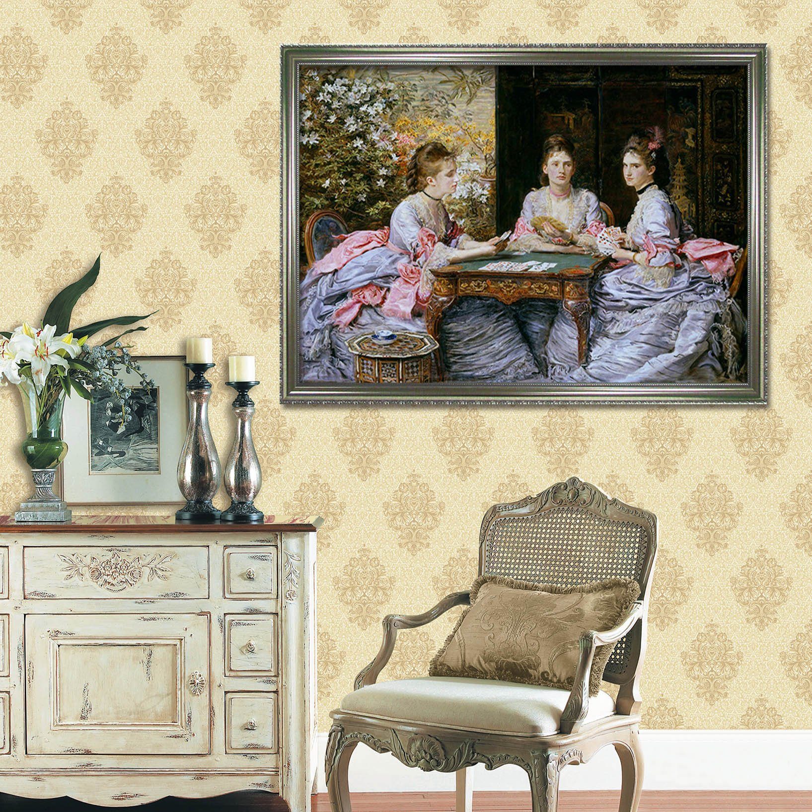 3D Afternoon Tea 123 Fake Framed Print Painting Wallpaper AJ Creativity Home
