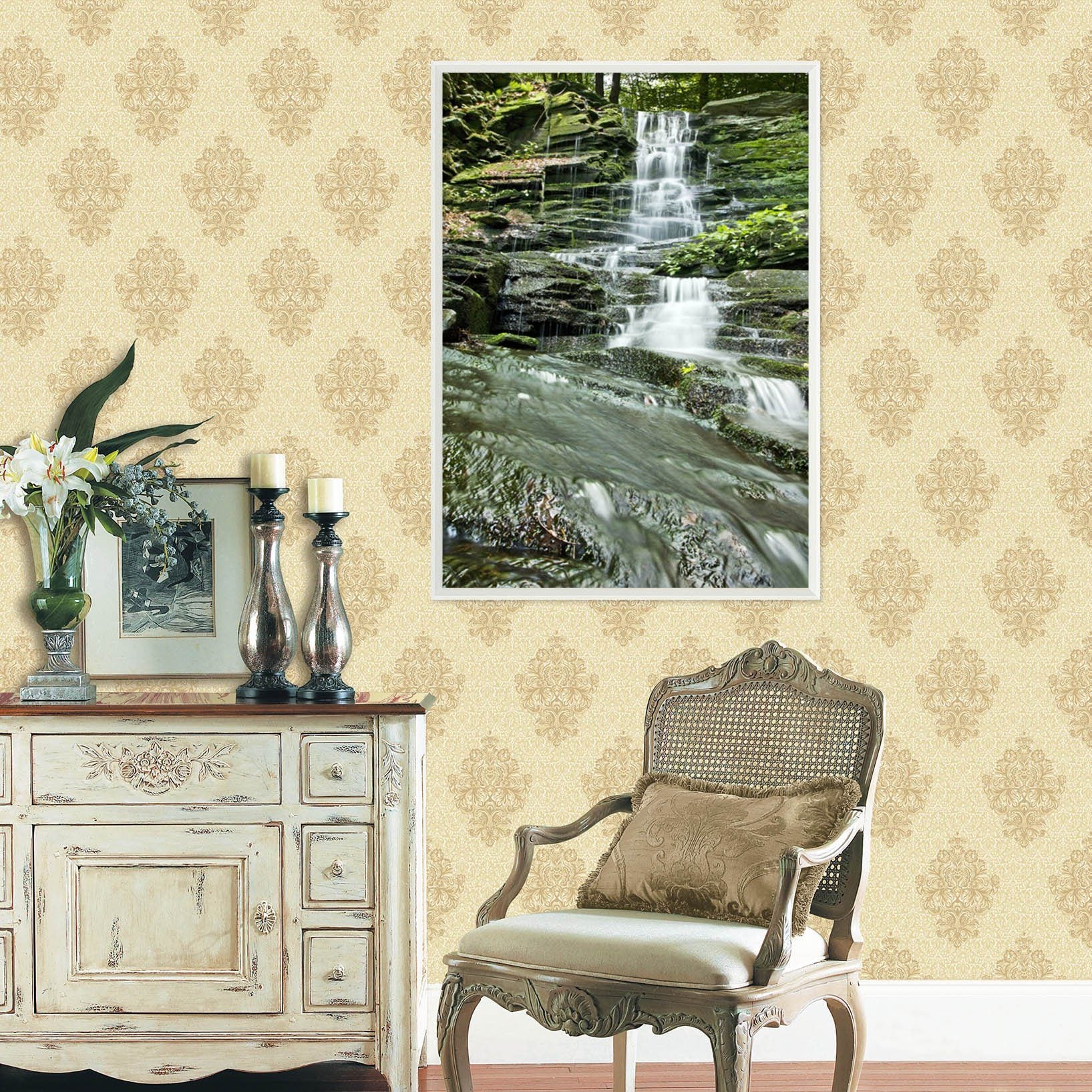 3D Moss Stone 098 Fake Framed Print Painting Wallpaper AJ Creativity Home