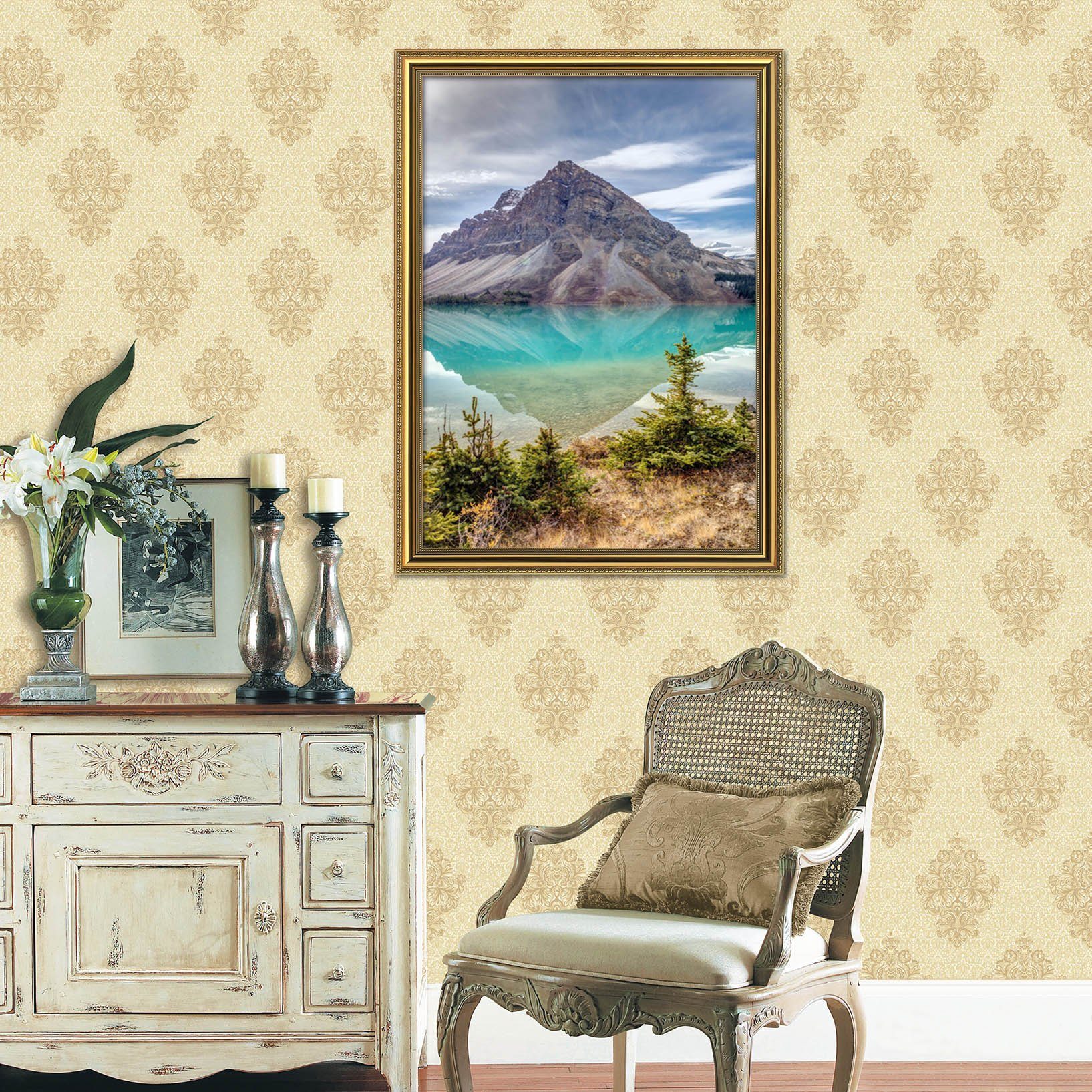 3D Lake Surface 033 Fake Framed Print Painting Wallpaper AJ Creativity Home