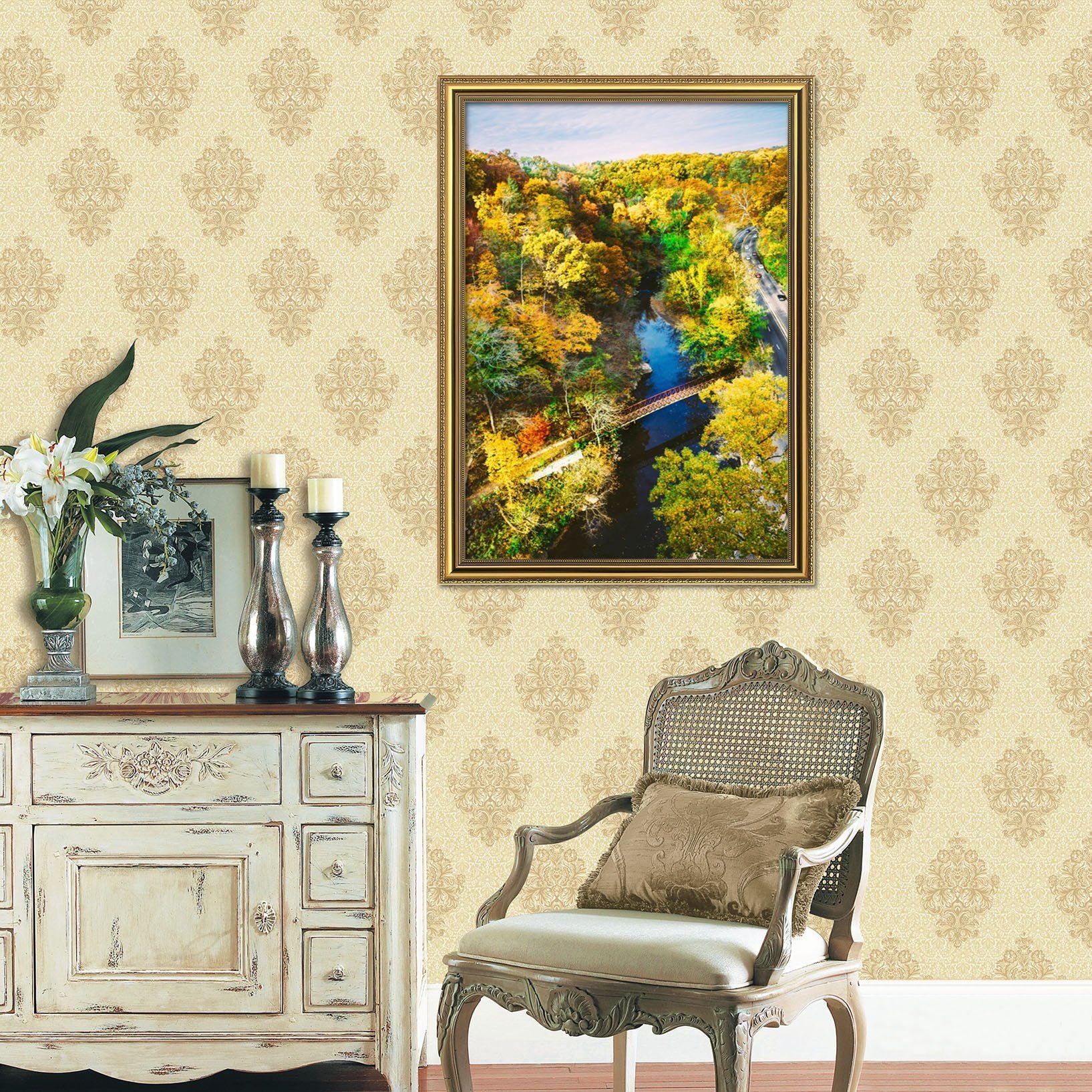 3D Maple Highway 087 Fake Framed Print Painting Wallpaper AJ Creativity Home