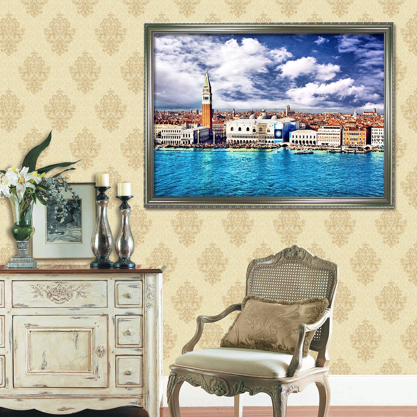 3D Sea City 151 Fake Framed Print Painting Wallpaper AJ Creativity Home