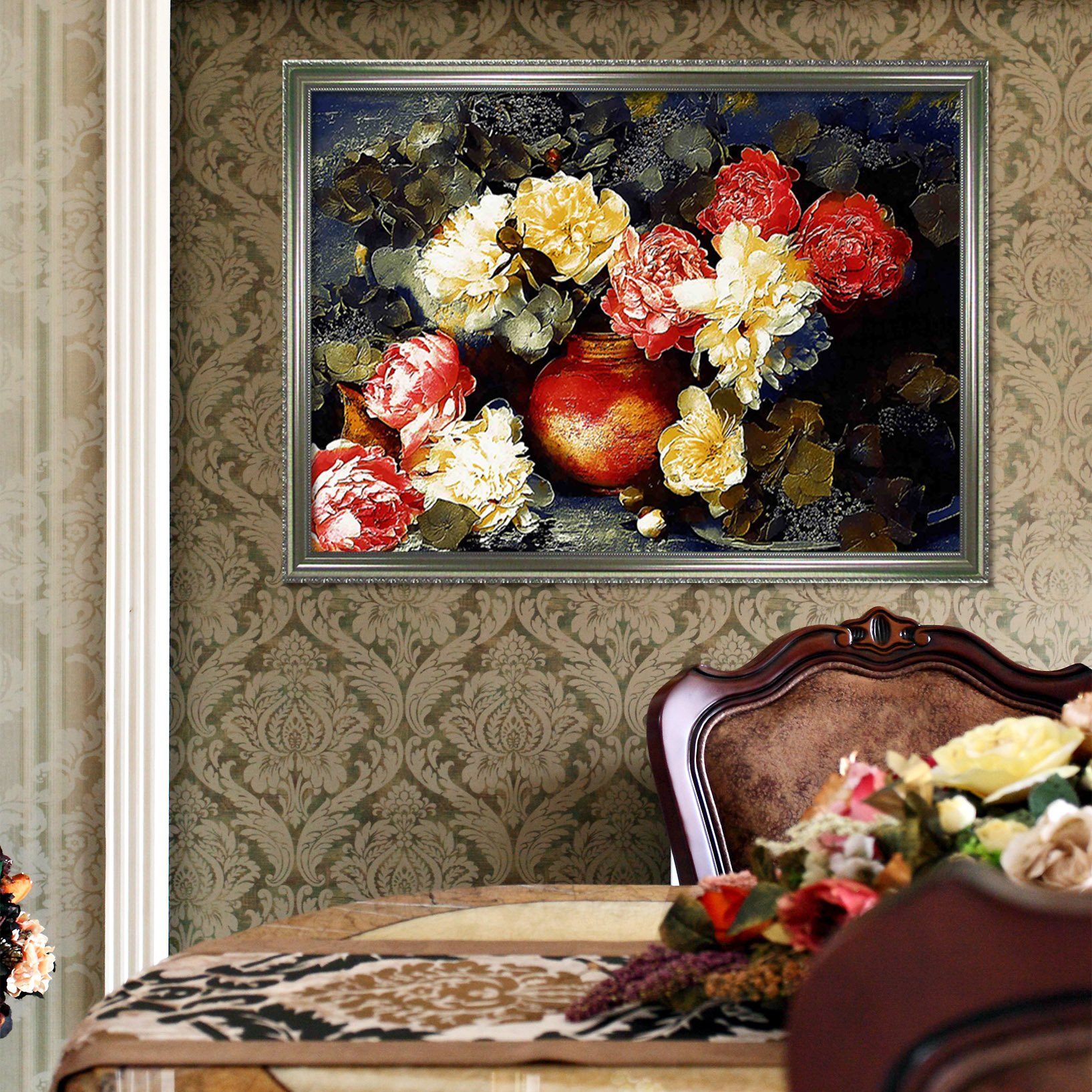 3D Flower Bunch 119 Fake Framed Print Painting Wallpaper AJ Creativity Home