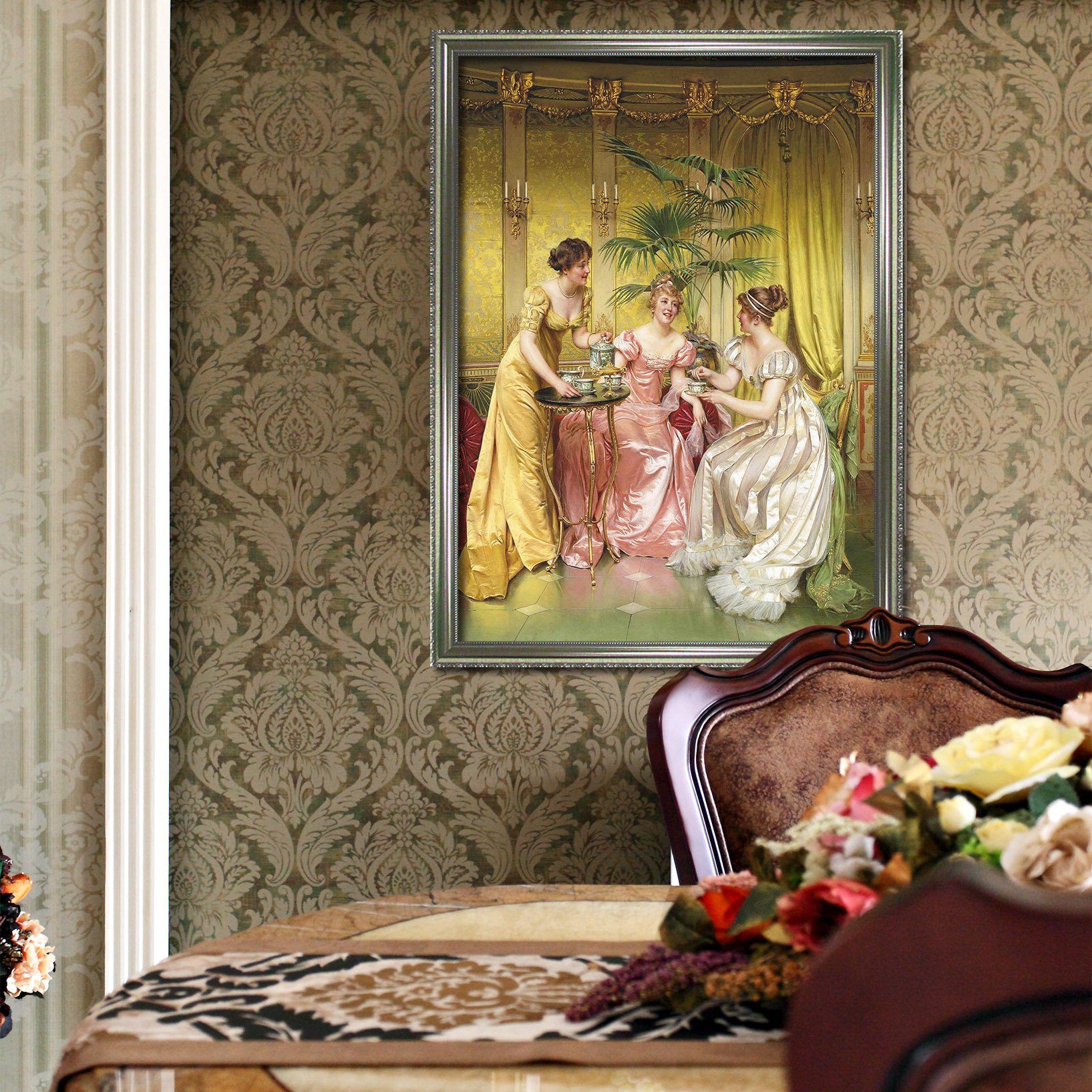 3D Afternoon Tea 149 Fake Framed Print Painting Wallpaper AJ Creativity Home