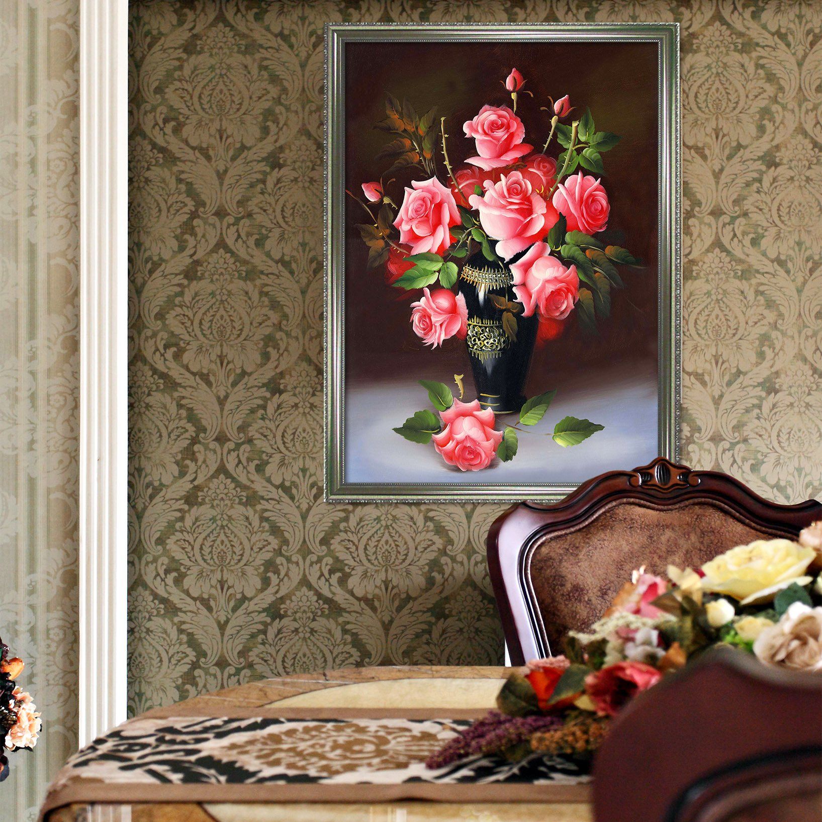 3D Growing Flowers 137 Fake Framed Print Painting Wallpaper AJ Creativity Home