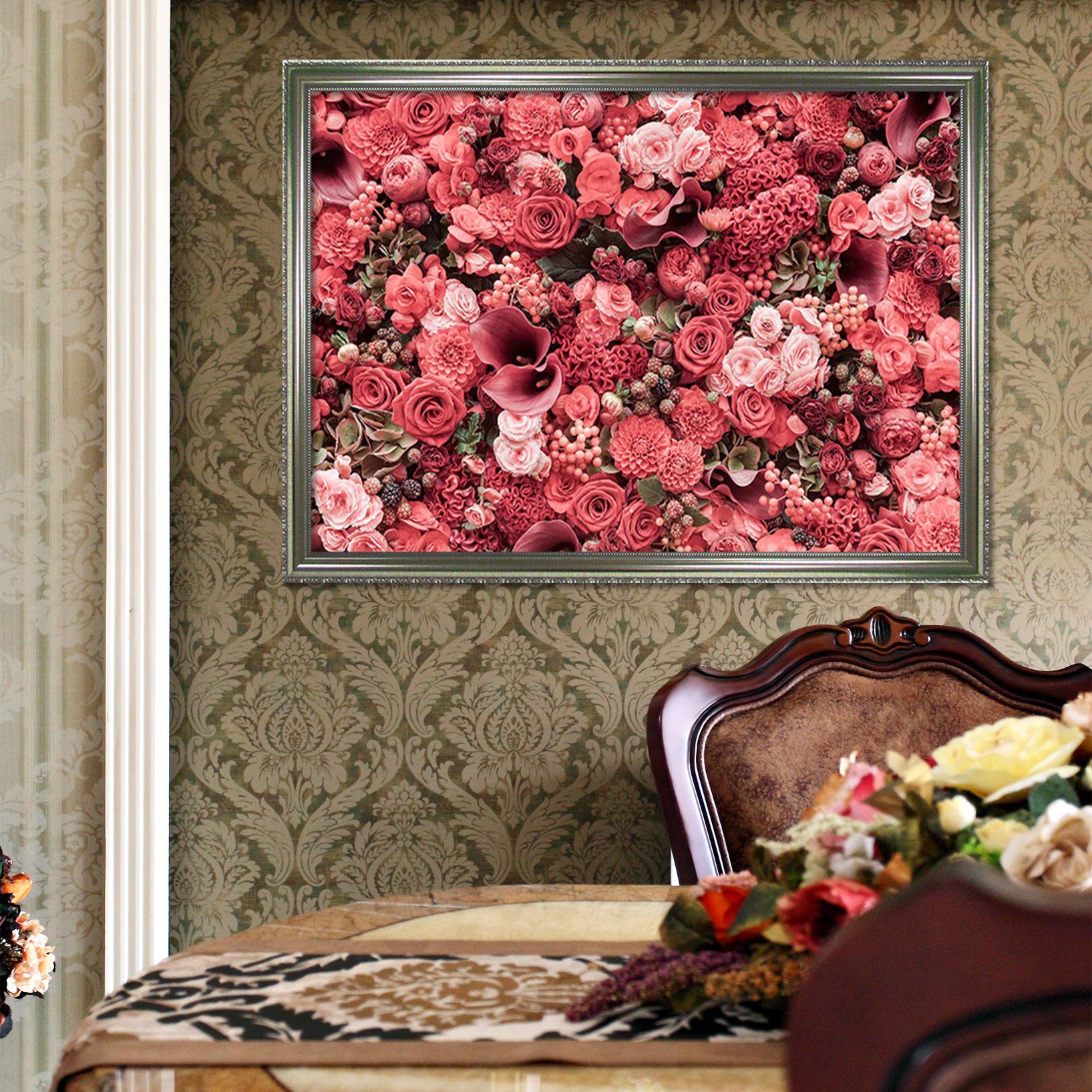 3D Flower Sea 096 Fake Framed Print Painting Wallpaper AJ Creativity Home