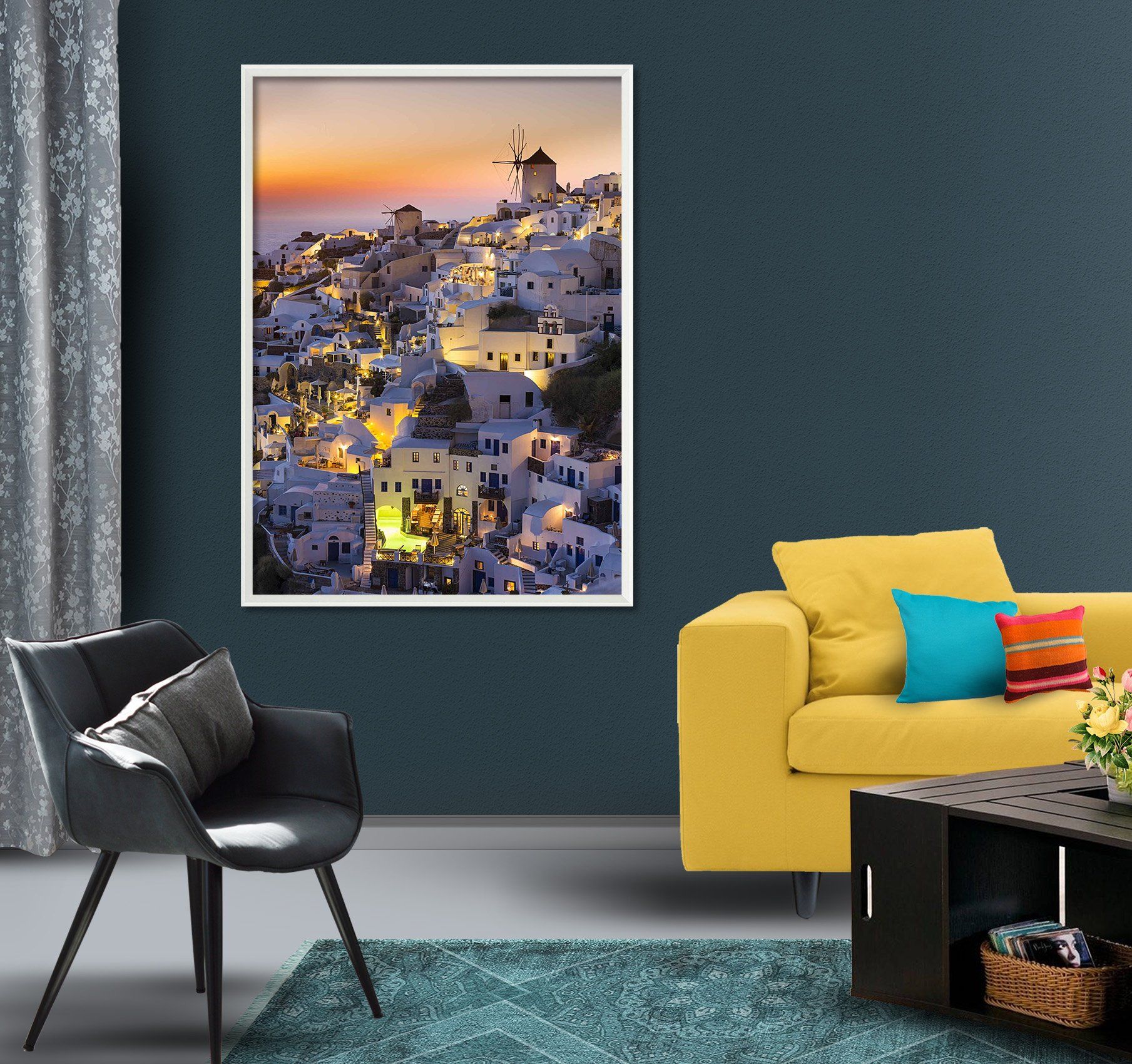 3D Beautiful Town 051 Fake Framed Print Painting Wallpaper AJ Creativity Home