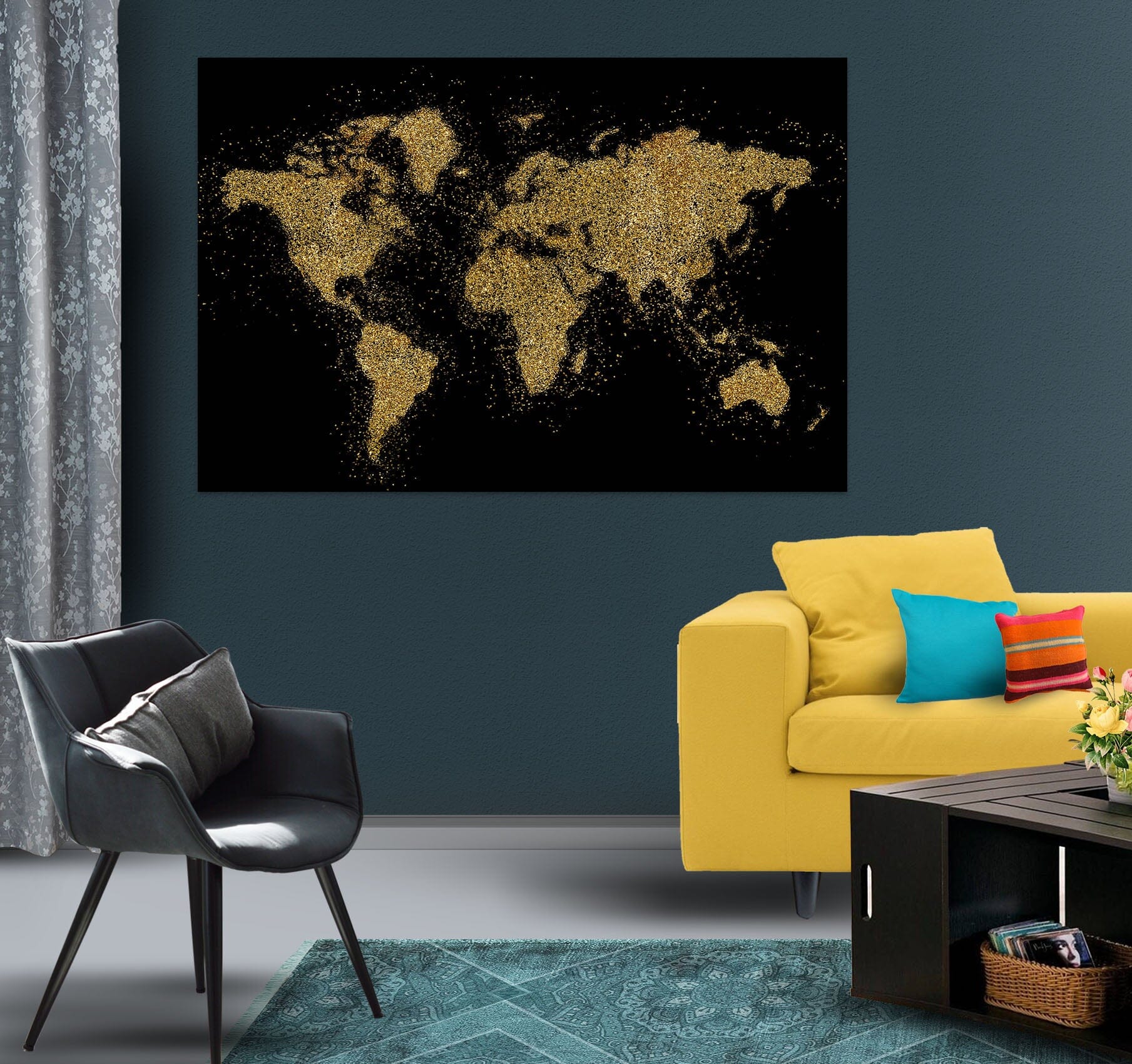 3D Golden Valley 252 World Map Wall Sticker Wallpaper AJ Wallpaper 2