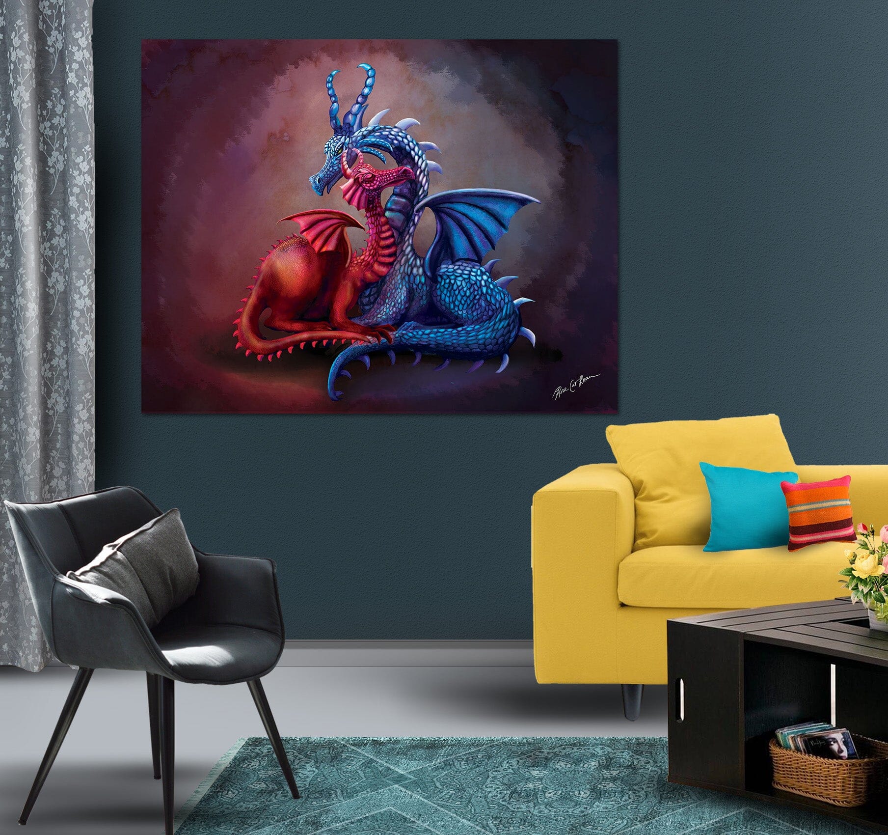 3D Cute Dragon 106 Rose Catherine Khan Wall Sticker Wallpaper AJ Wallpaper 2