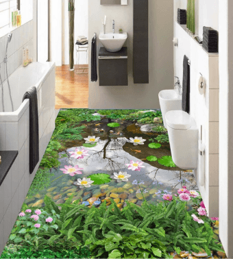 3D Trickle 017 Floor Mural Wallpaper AJ Wallpaper 2