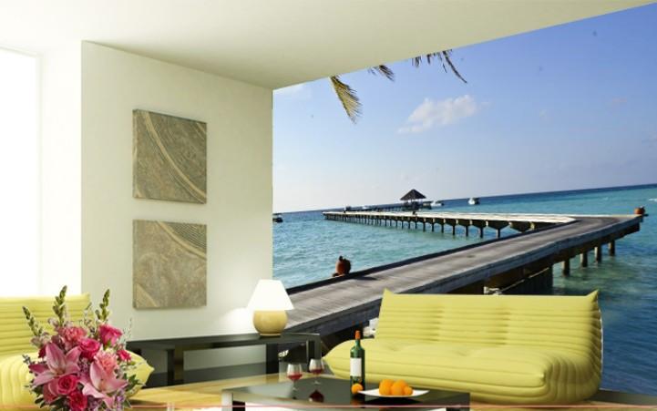 Romantic Sea Bridge Wallpaper AJ Wallpaper