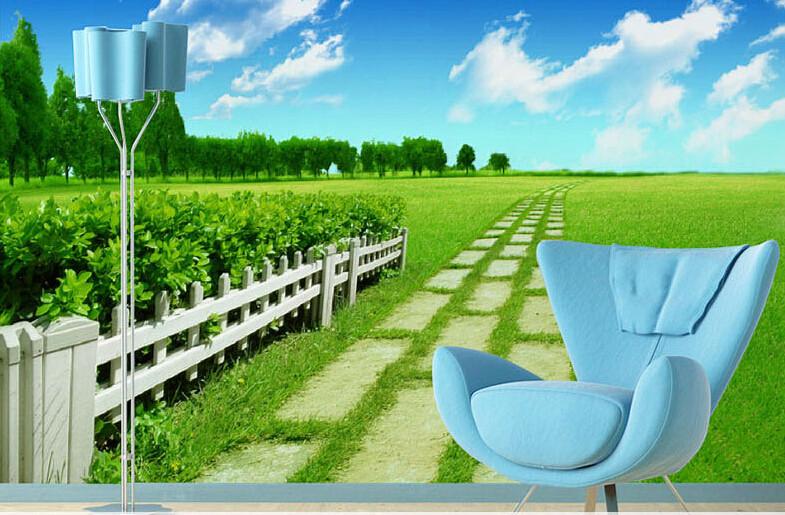 Grassland Stone Path Wallpaper AJ Wallpaper