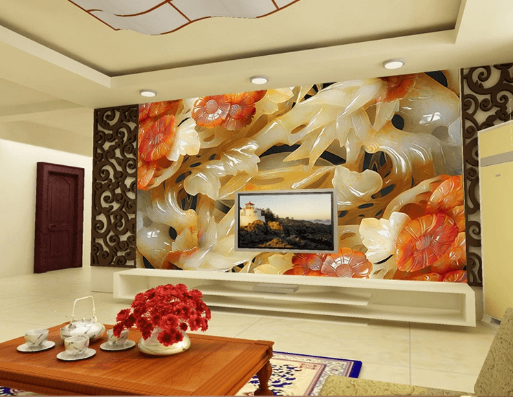 Jade Carving Flowers Wallpaper AJ Wallpaper