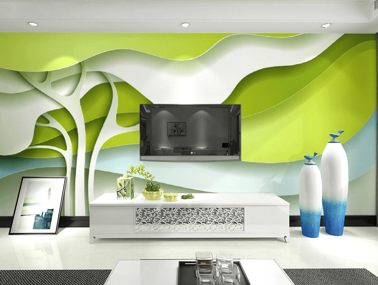 Green White Striped Wallpaper AJ Wallpaper