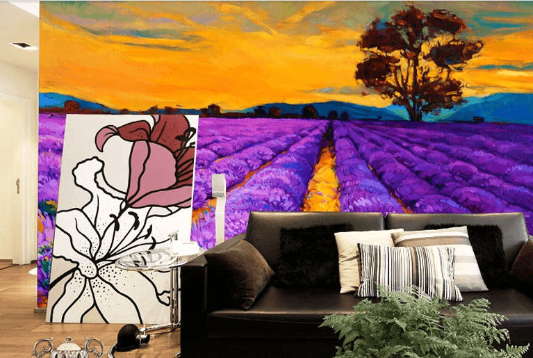 Lavender Fields Wallpaper AJ Wallpaper