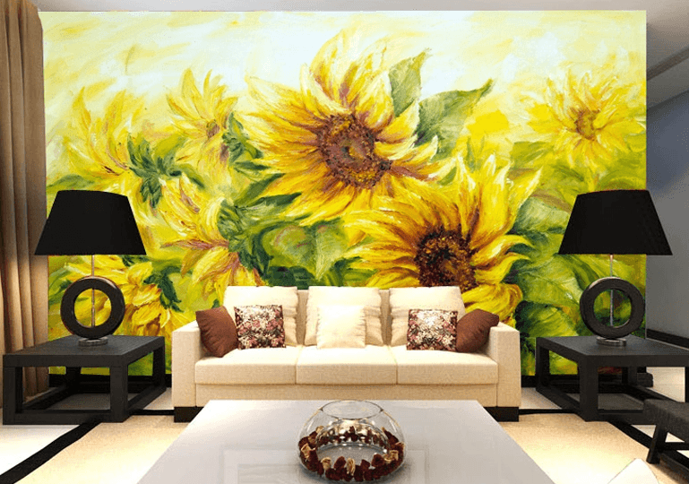 Waying Sunflowers Wallpaper AJ Wallpaper