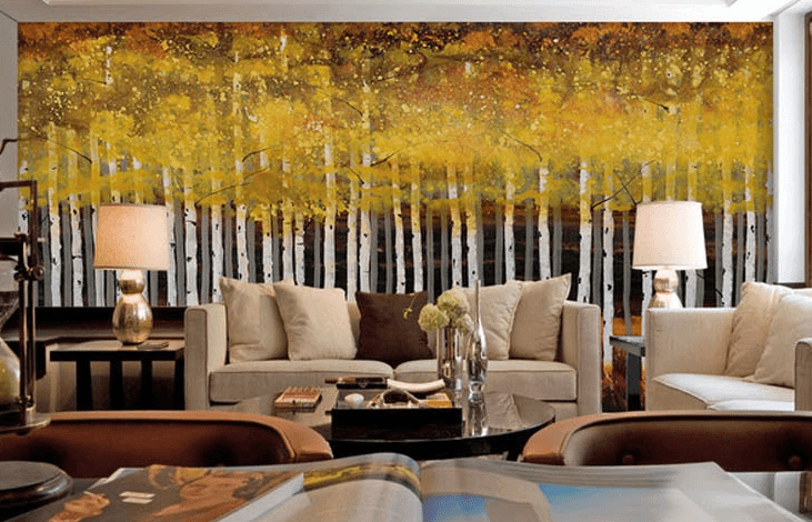 Yellow Birch Forest Wallpaper AJ Wallpaper