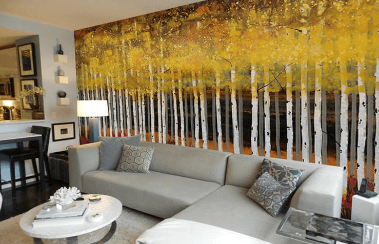 Yellow Birch Forest Wallpaper AJ Wallpaper